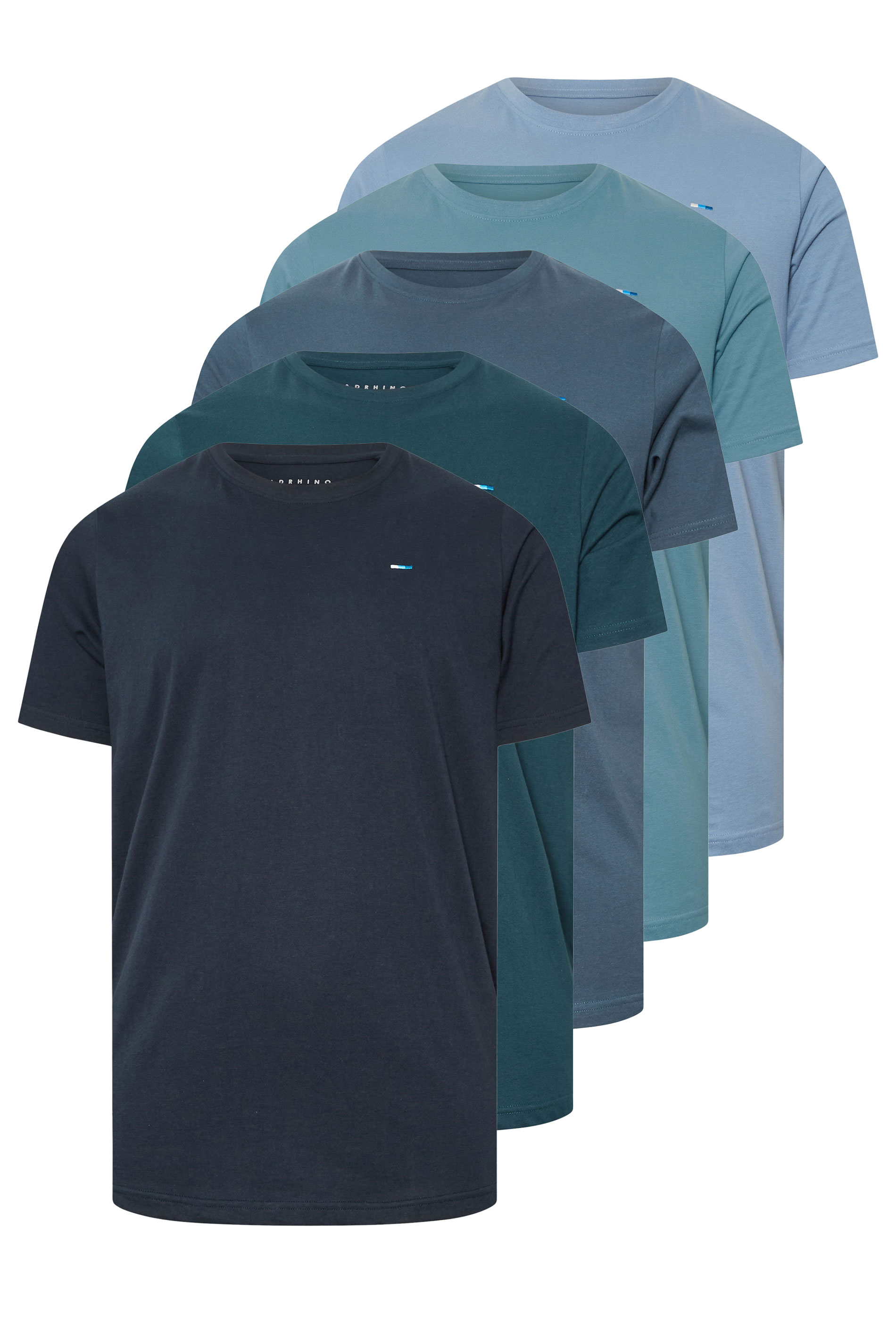 BadRhino Big & Tall 5 PACK Navy Blue & Blue Core T-Shirts | BadRhino 4