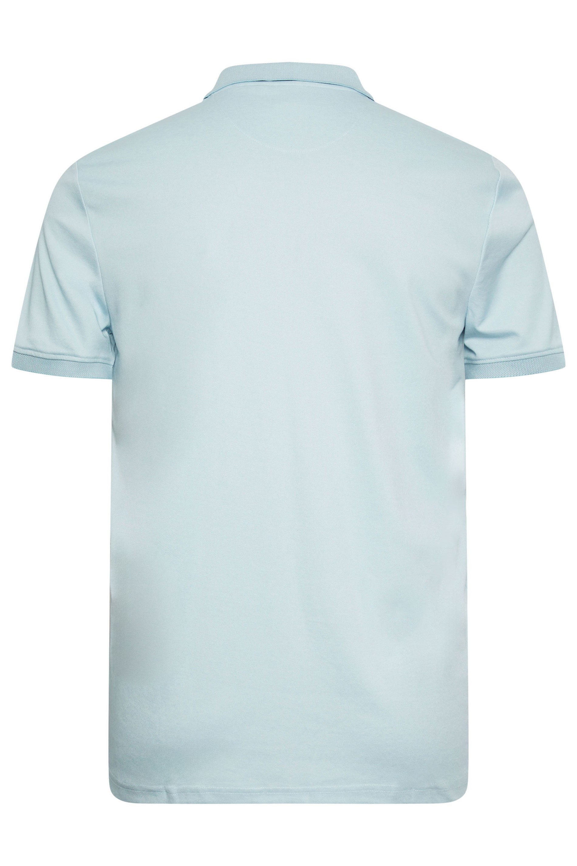 STUDIO A Big & Tall Blue Zip Neck Polo Shirt | BadRhino 3