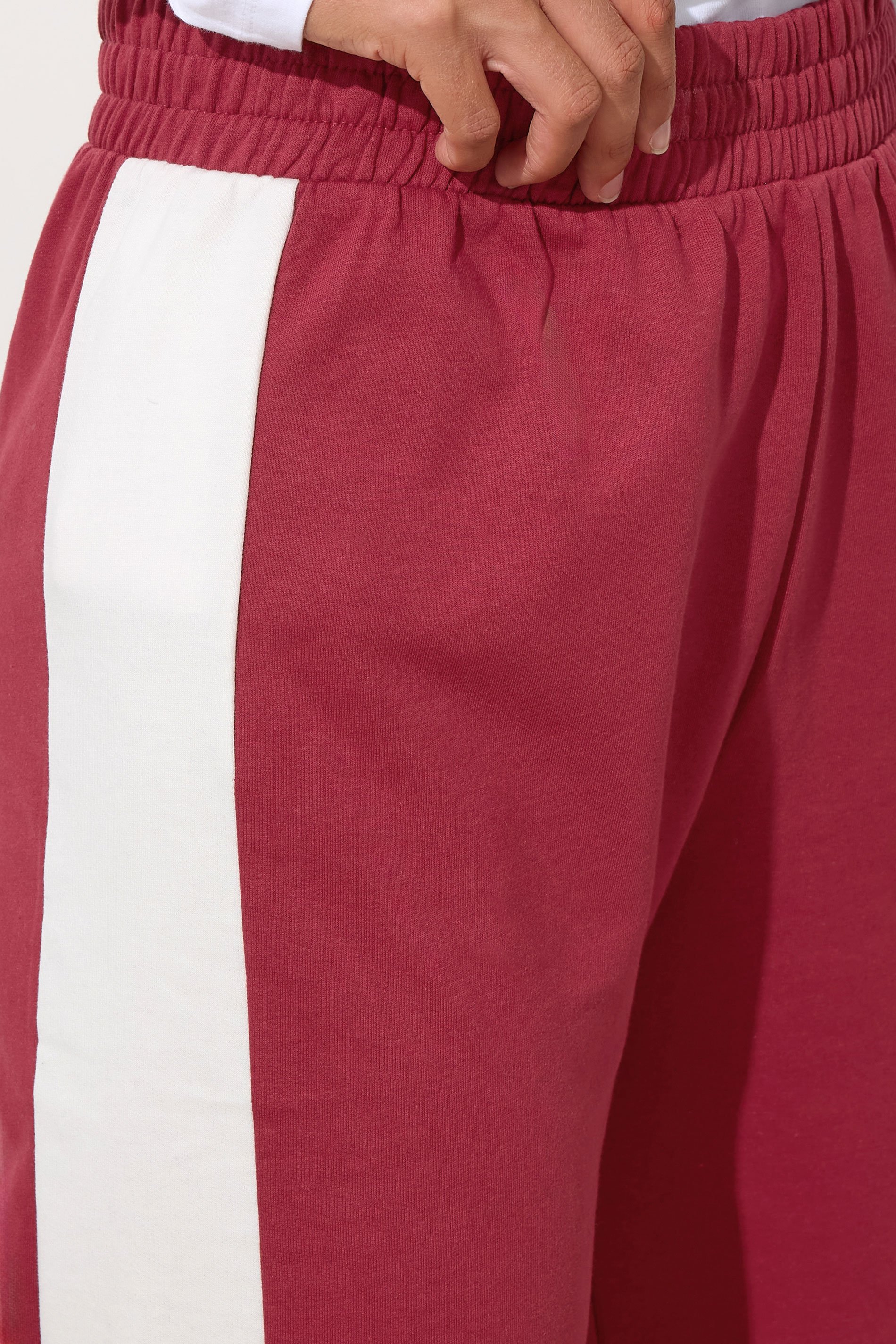 LTS Tall Red Side Stripe Fitted Straight Leg Joggers | Long Tall Sally 4