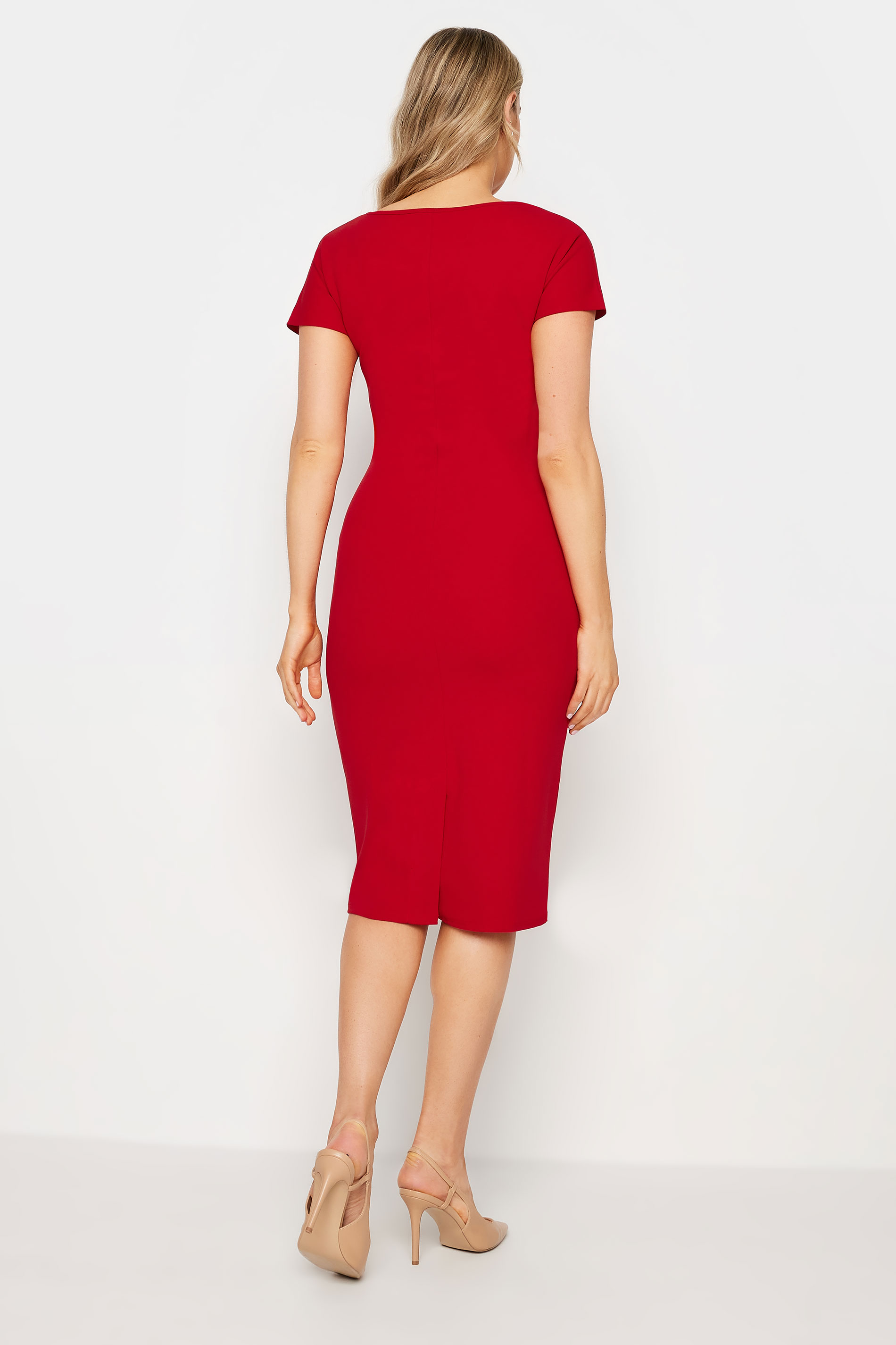 LTS Tall Women's Red Scoop Neck Midi Dress | Long Tall Sally 3