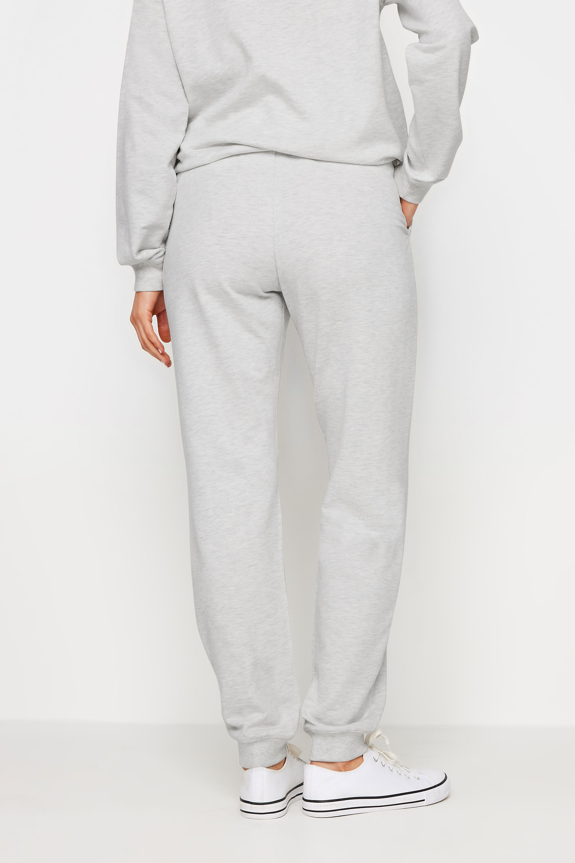 LTS Tall Women's Light Grey Cuffed Drawstring Joggers | Long Tall Sally 3
