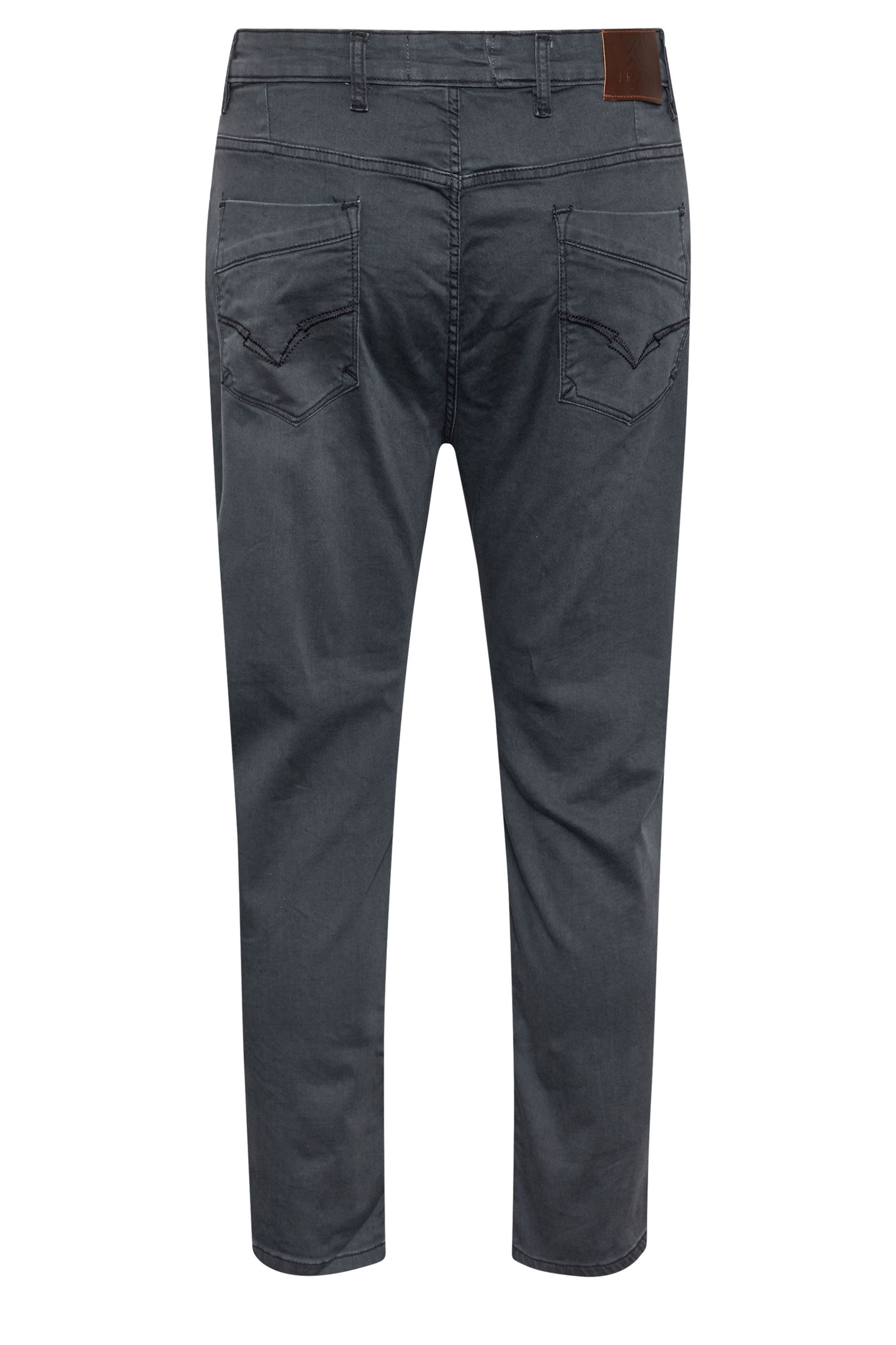 KAM Big & Tall Charcoal Grey Soft Stretch Denim Jeans | BadRhino 5