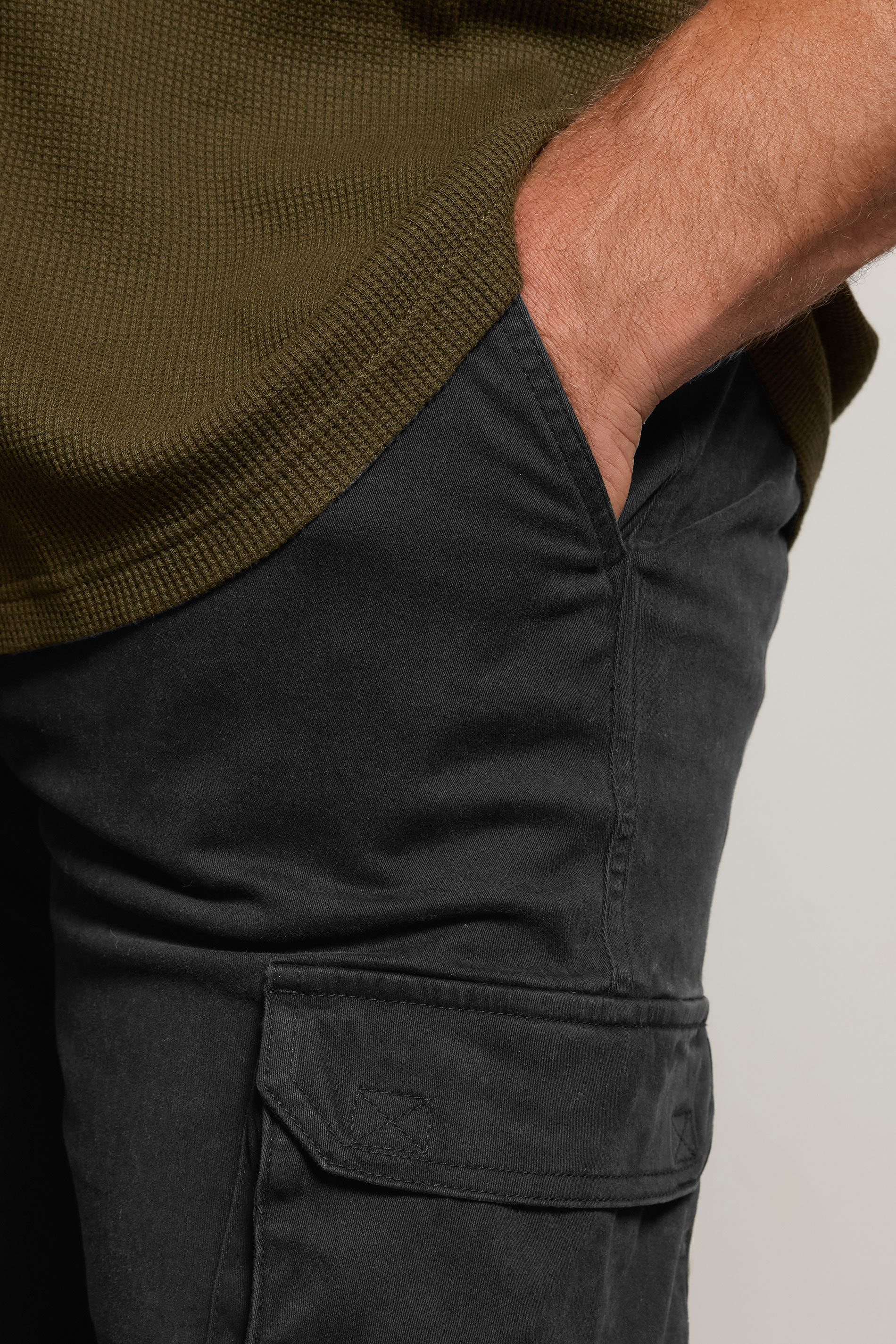 BadRhino Big & Tall Black Cargo Trousers | BadRhino 4