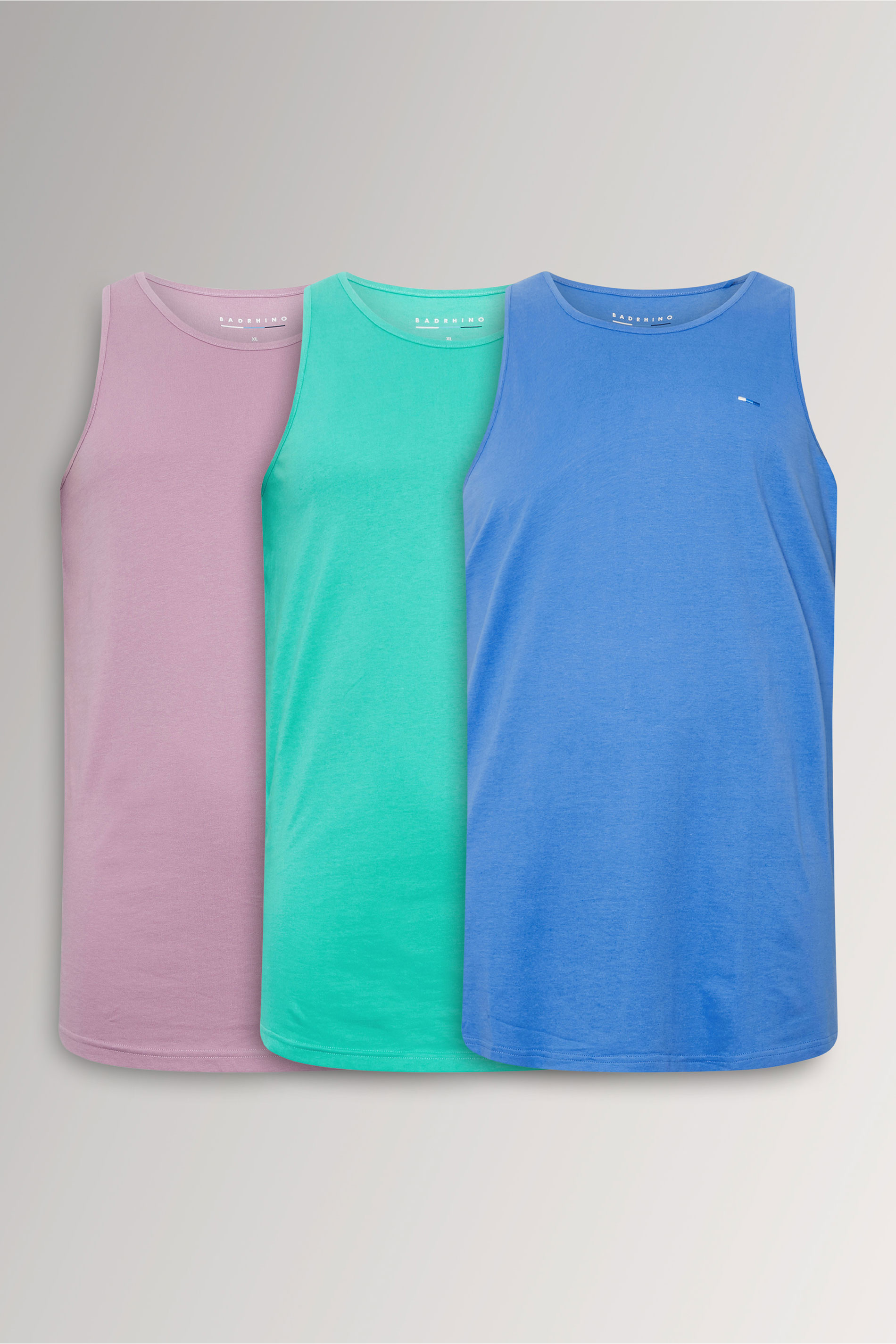 BadRhino Big & Tall Purple/ Blue/ Teal Green 3 Pack Vests | BadRhino 3