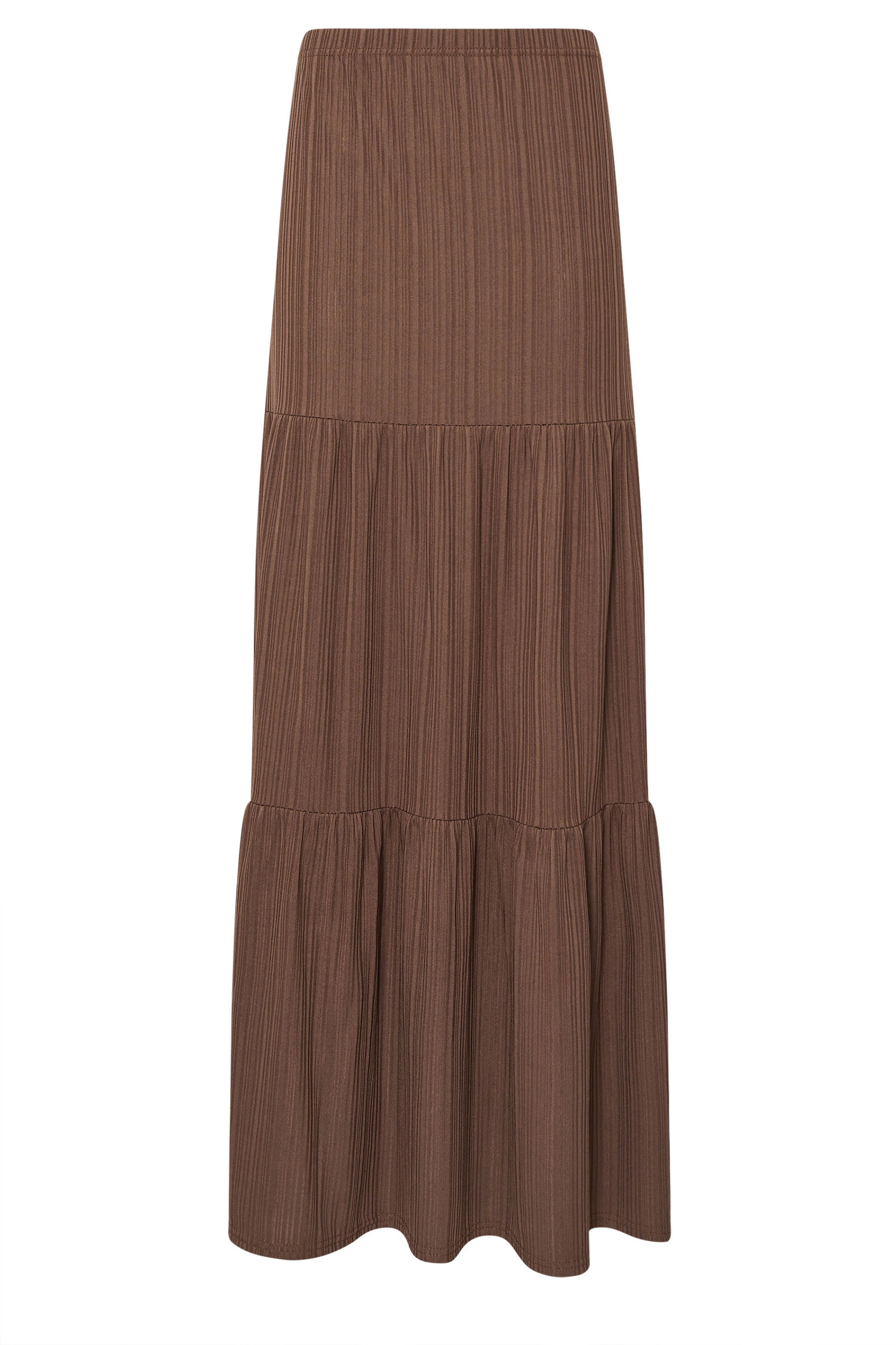 LTS Tall Chocolate Brown Textured Tiered Maxi Skirt | Long Tall Sally 6