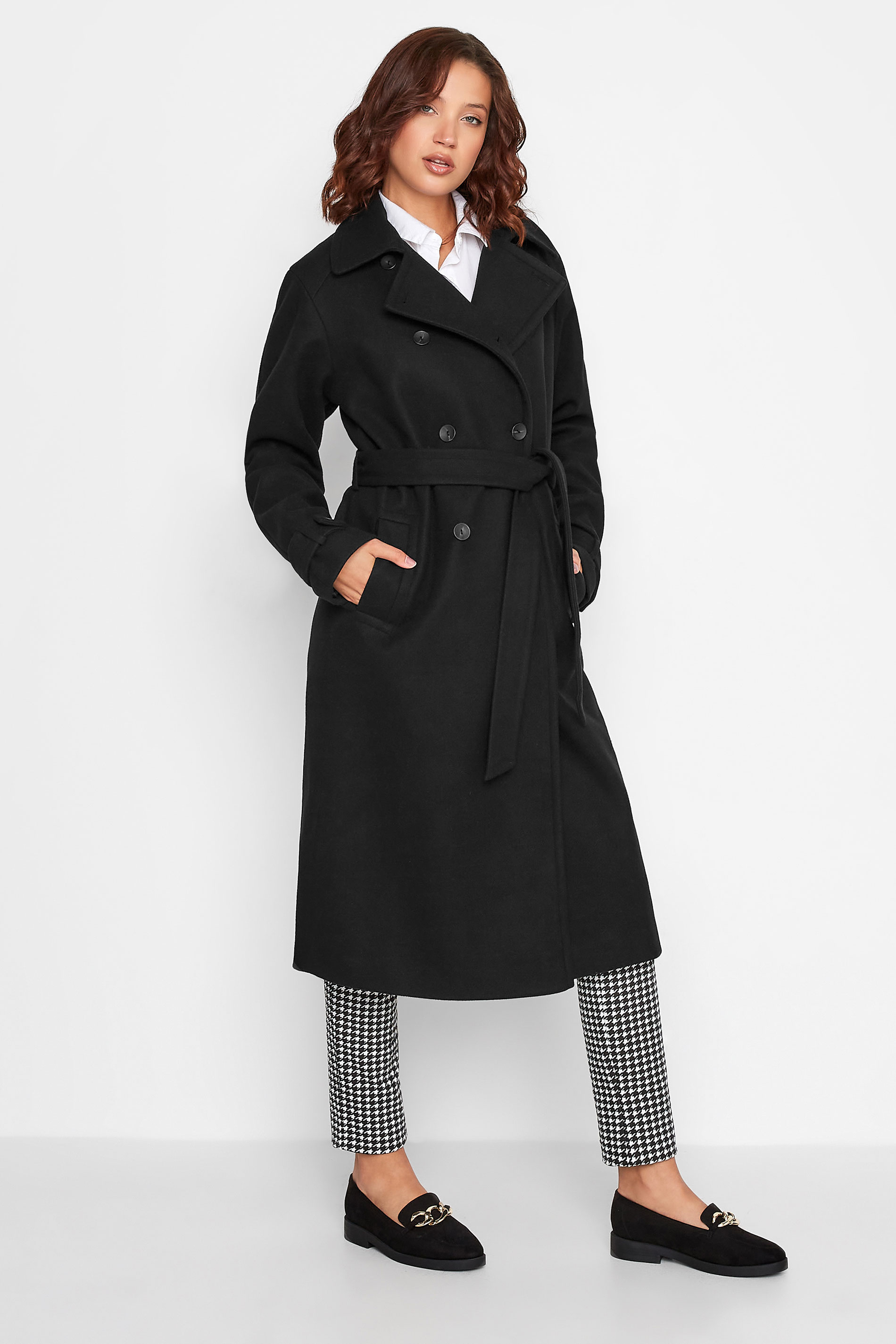 LTS Tall Womens Long Black Formal Trench Coat | Long Tall Sally 1