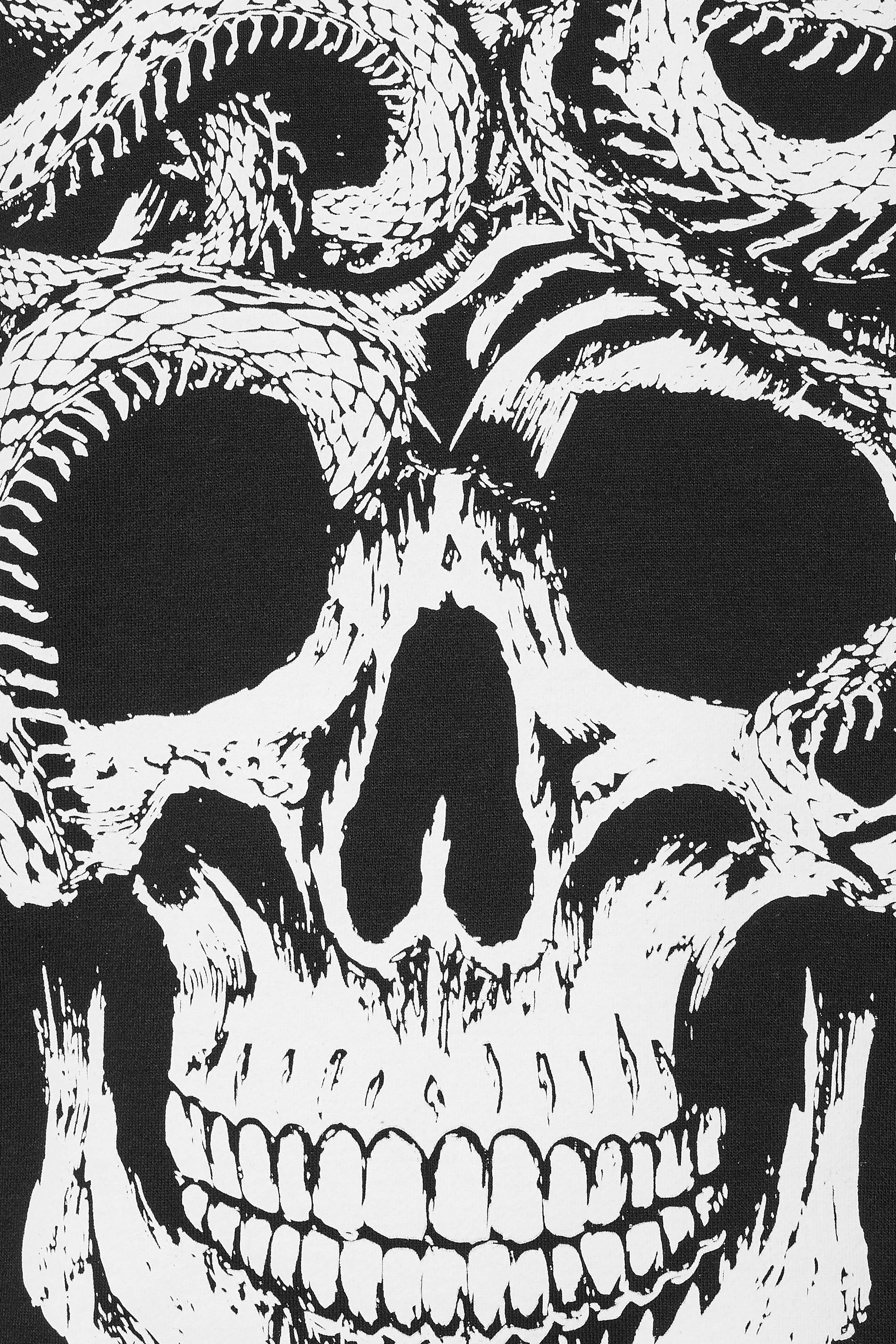 BadRhino Big & Tall Black Skull & Snake Graphic Sweatshirt | BadRhino 3