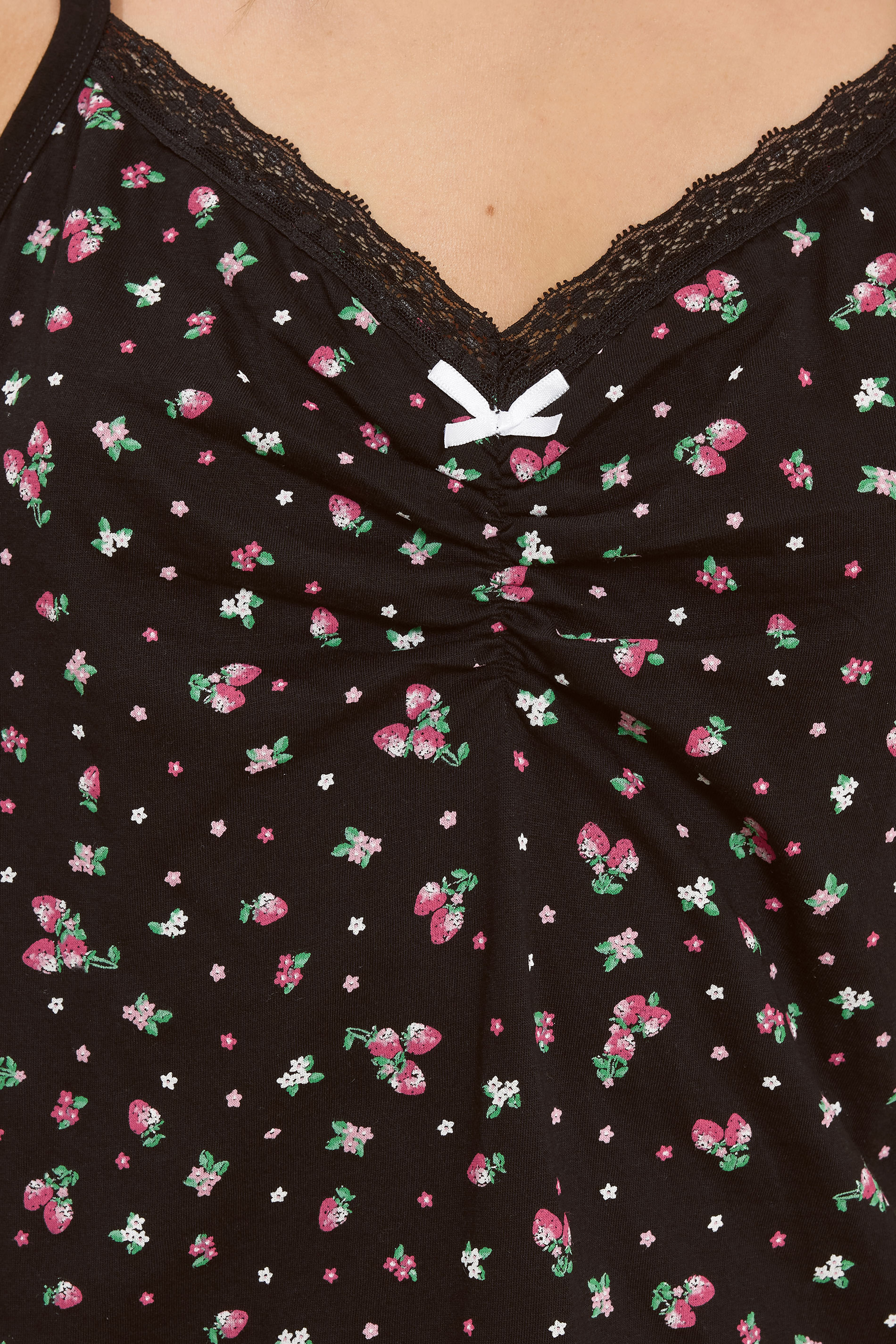LTS Tall Women's Black Ditsy Floral & Berry Cotton Pyjama Set | Long Tall Sally 4