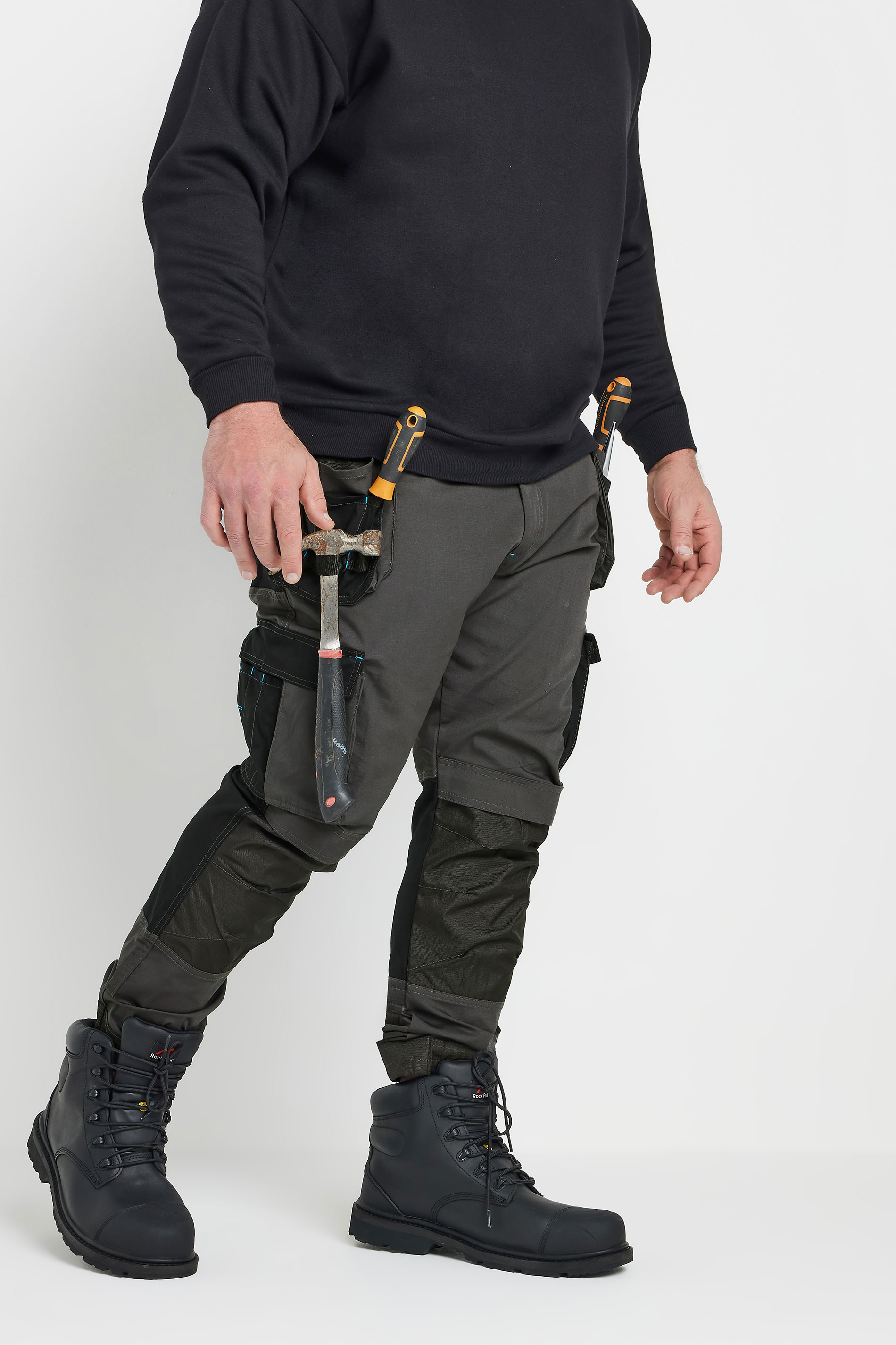 BadRhino Big & Tall Black Workwear Cargo Trousers | BadRhino 3