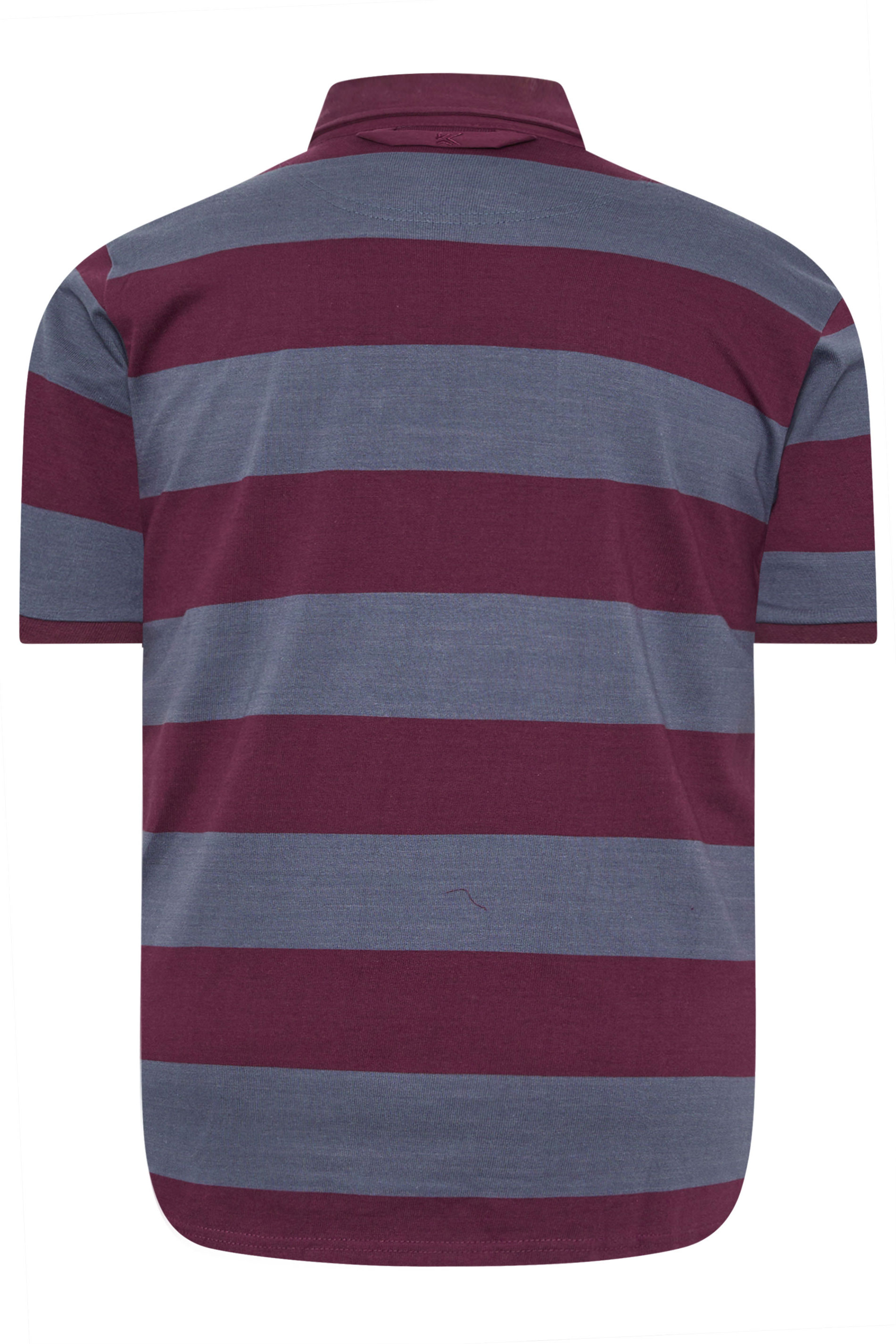 KAM Indigo Blue Striped Short Sleeve Rugby Polo Shirt | BadRhino 4