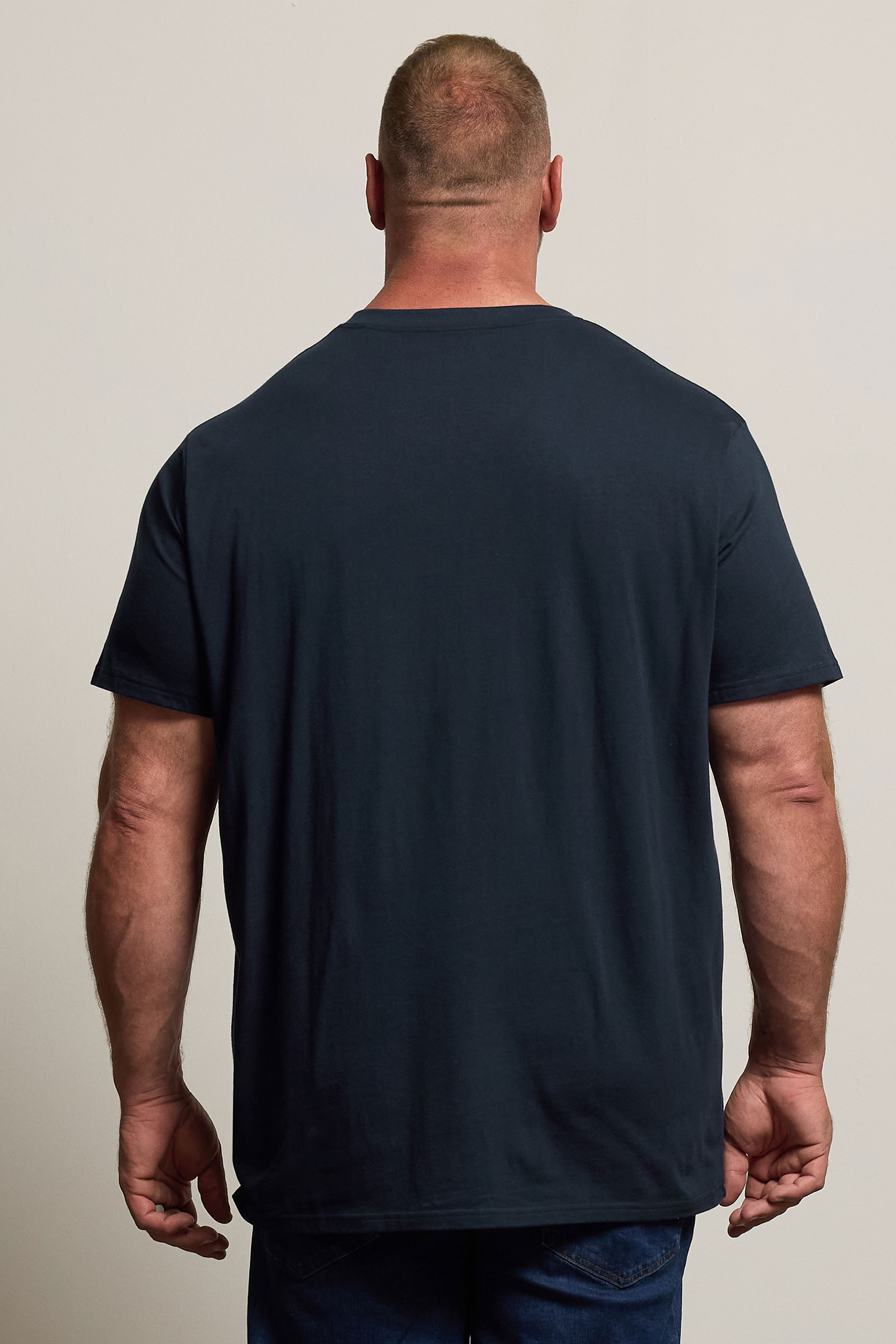 BadRhino Big & Tall Navy Blue V-Neck T-Shirt 3