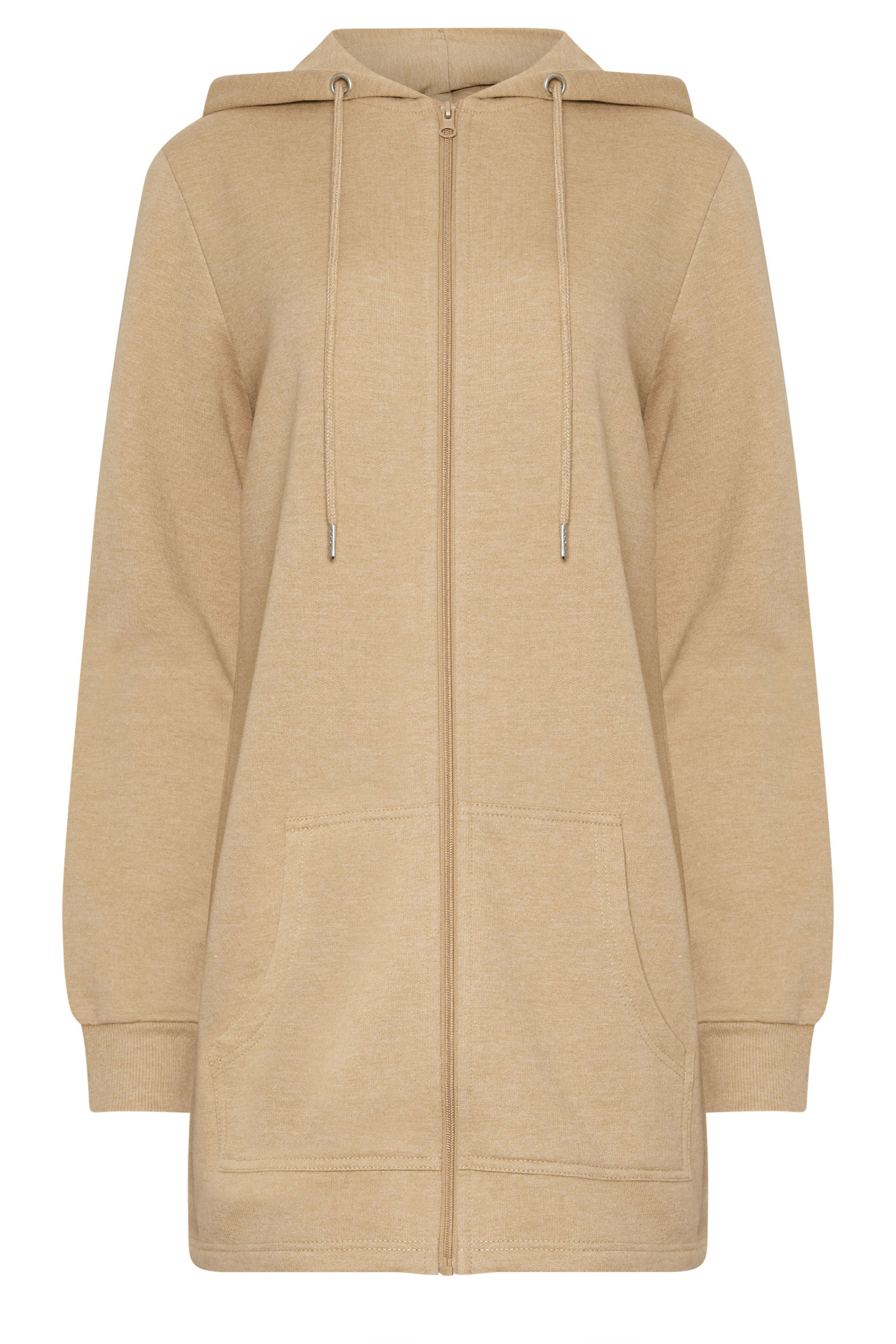 LTS Tall Women's Natural Brown Cotton Longline Hoodie | Long Tall Sally 5