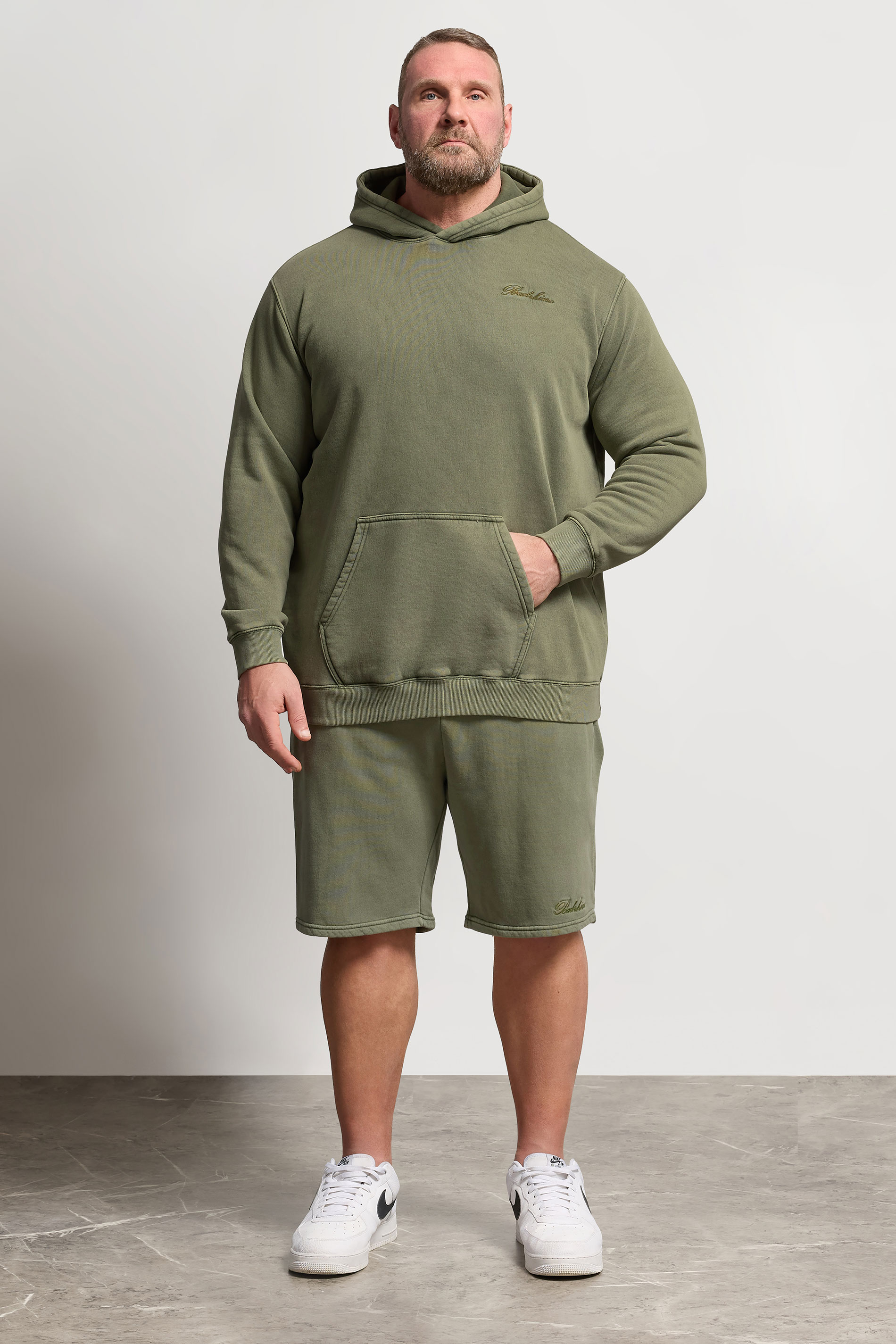 BadRhino Big & Tall Green Sun Bleached Jogger Shorts | BadRhino 2
