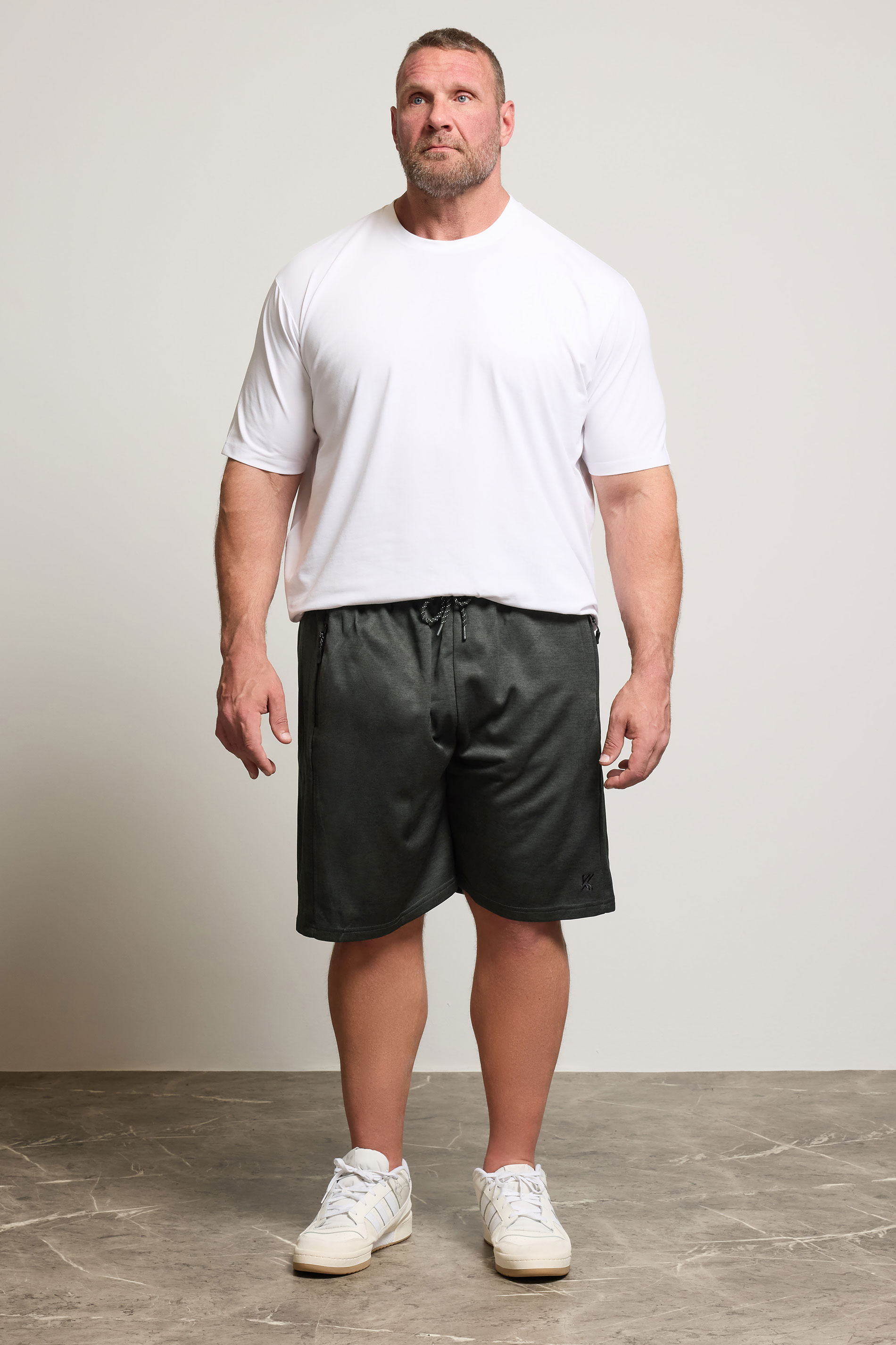KAM Big & Tall Charcoal Grey Sweat Jogger Shorts | BadRhino 2