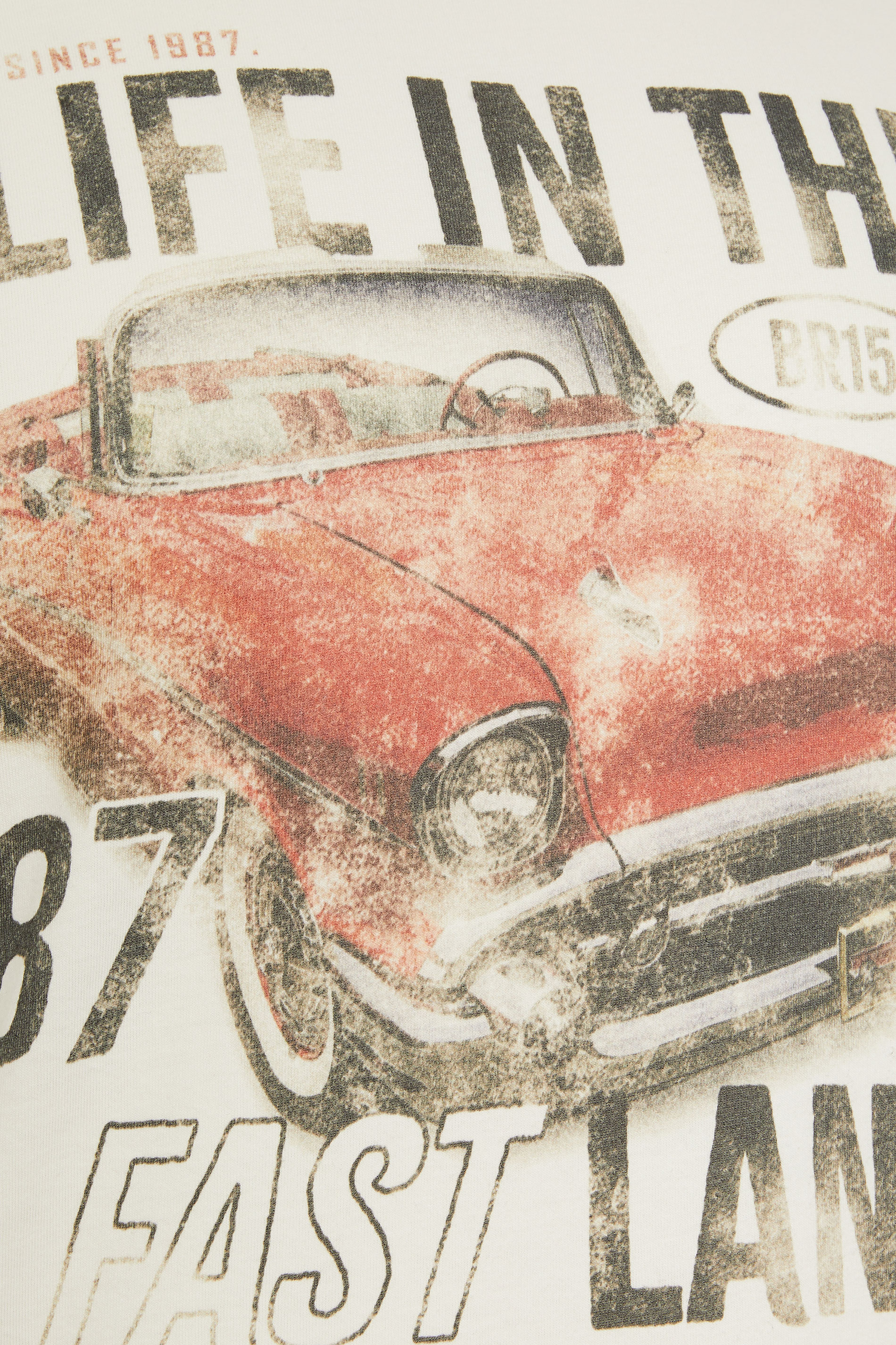 BadRhino Big & Tall Off White 'Life In The Fast Lane' Graphic T-Shirt | BadRhino 5