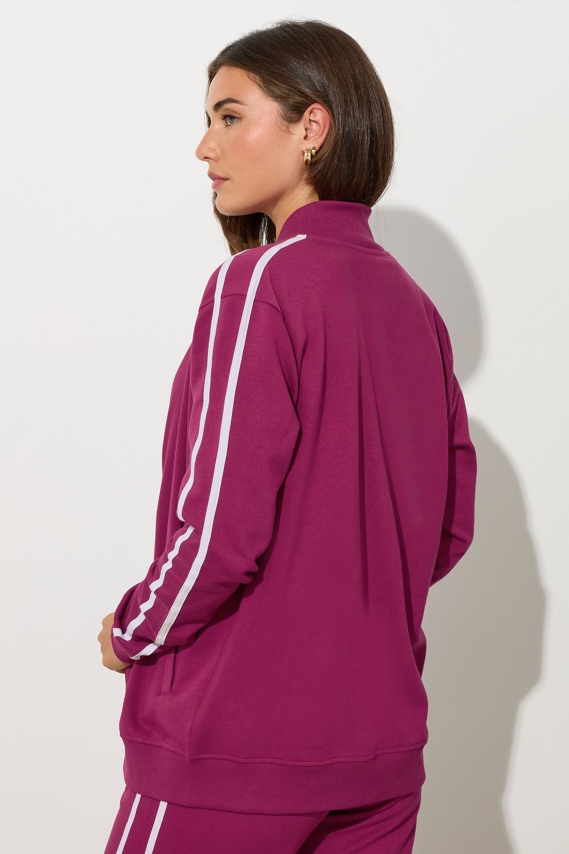 LTS Tall Red Jersey Funnel Zip Sweatshirt | Long Tall Sally 6