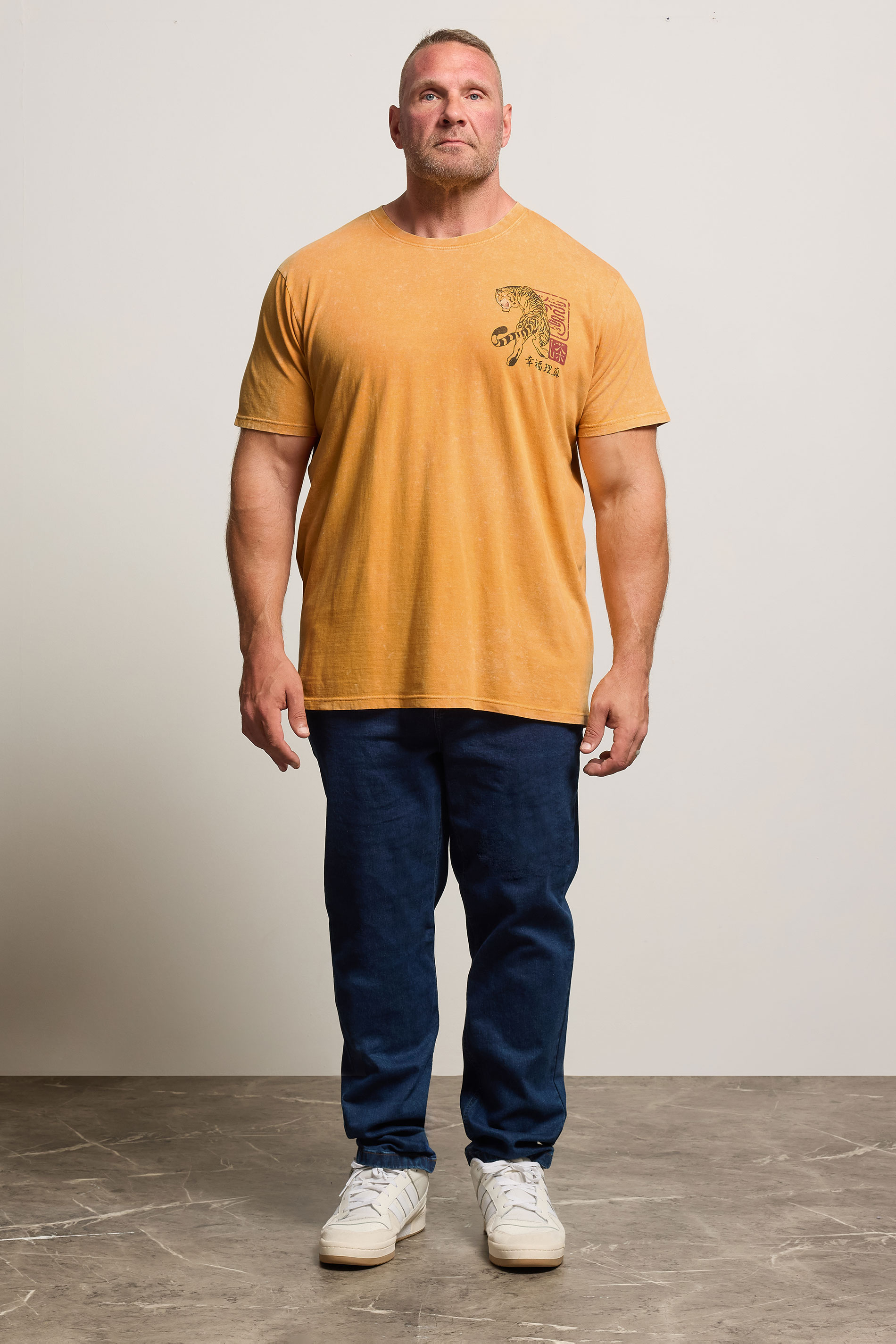 BadRhino Big & Tall Yellow Acid Wash 'Katori' Graphic T-Shirt | BadRhino 2