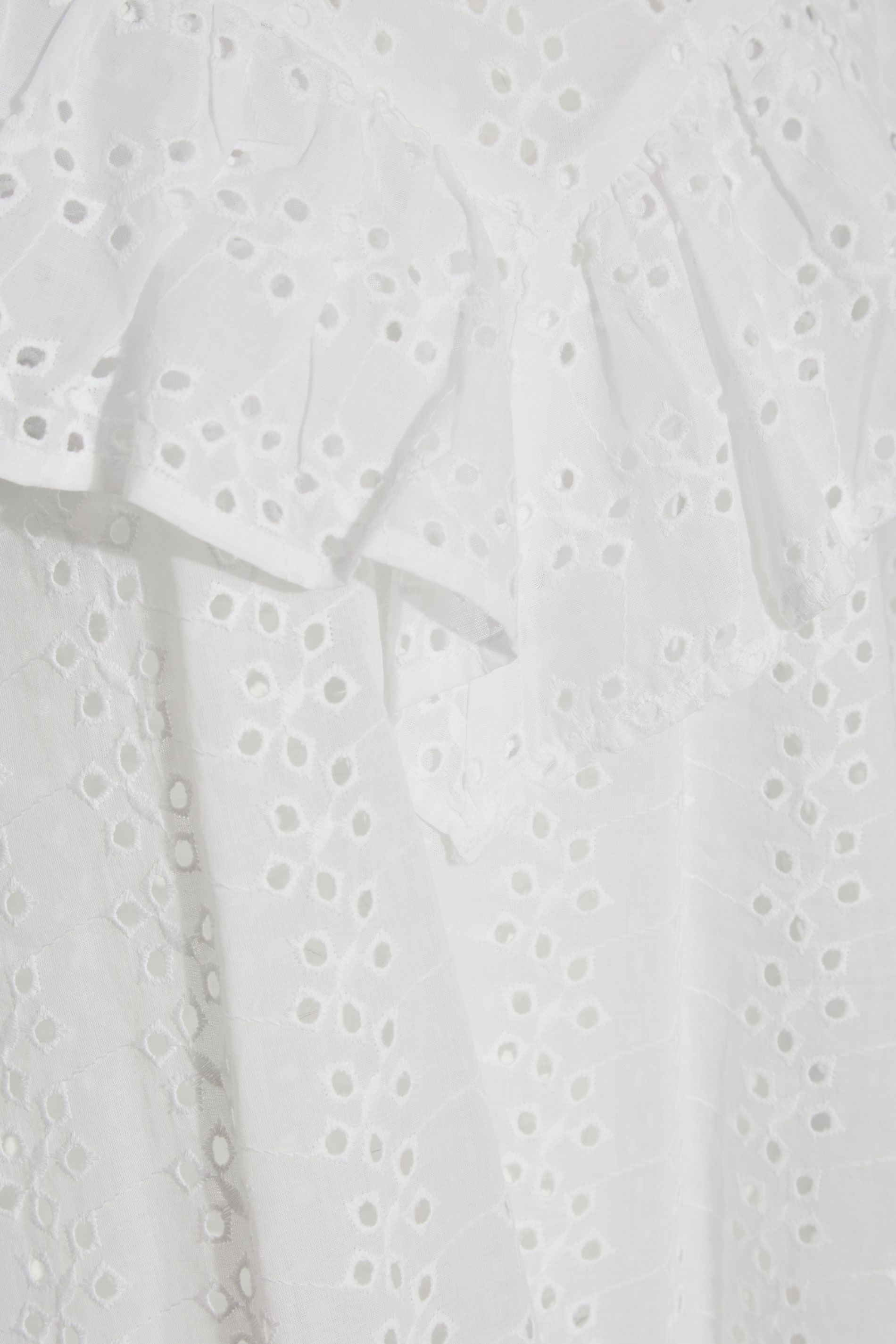 Tall Women's LTS White Broderie Anglaise Ruffle Top | Long Tall Sally 5
