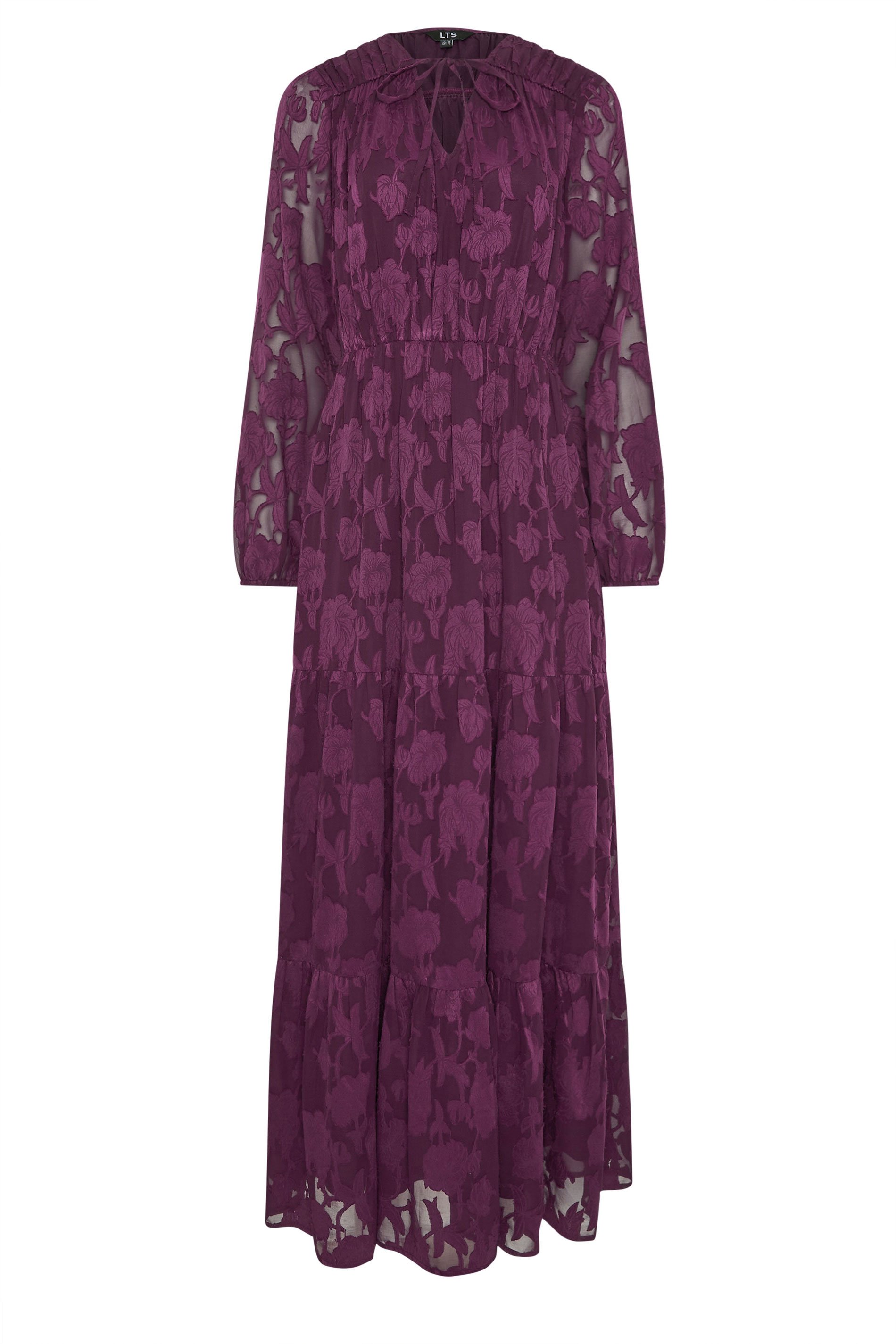 LTS Tall Purple Jacquard Boho Maxi Dress | Long Tall Sally 5