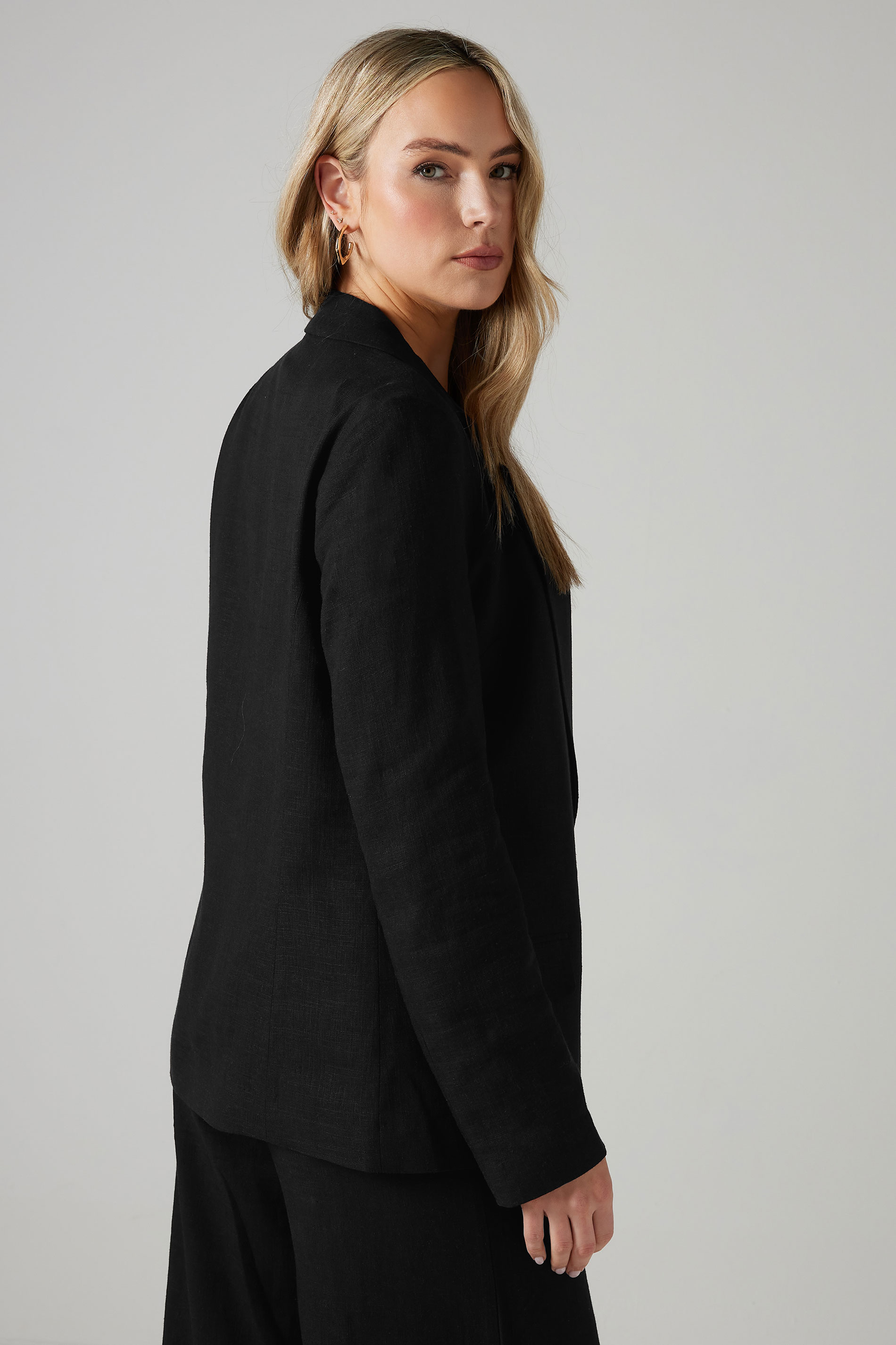 LTS Tall Black Linen Tailored Blazer | Long Tall Sally 4