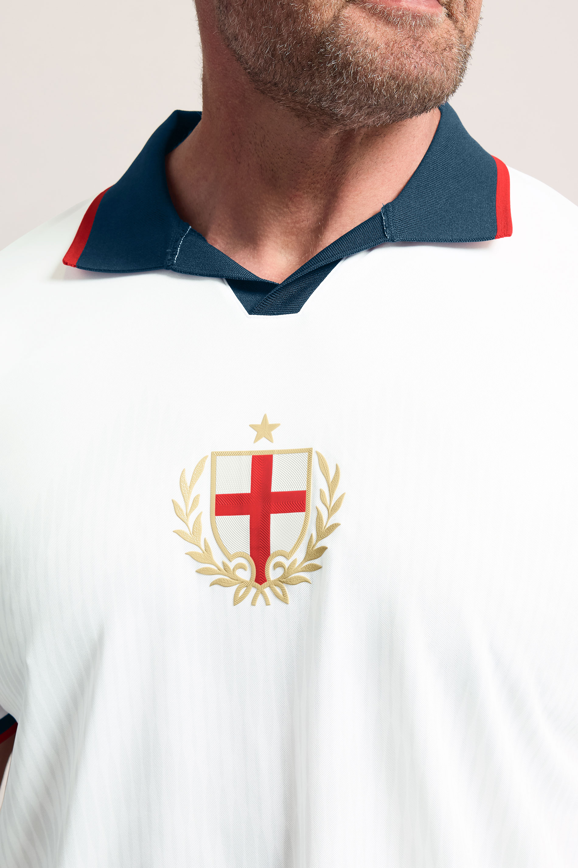 BadRhino Big & Tall White England Football Polo Shirt | BadRhino 4