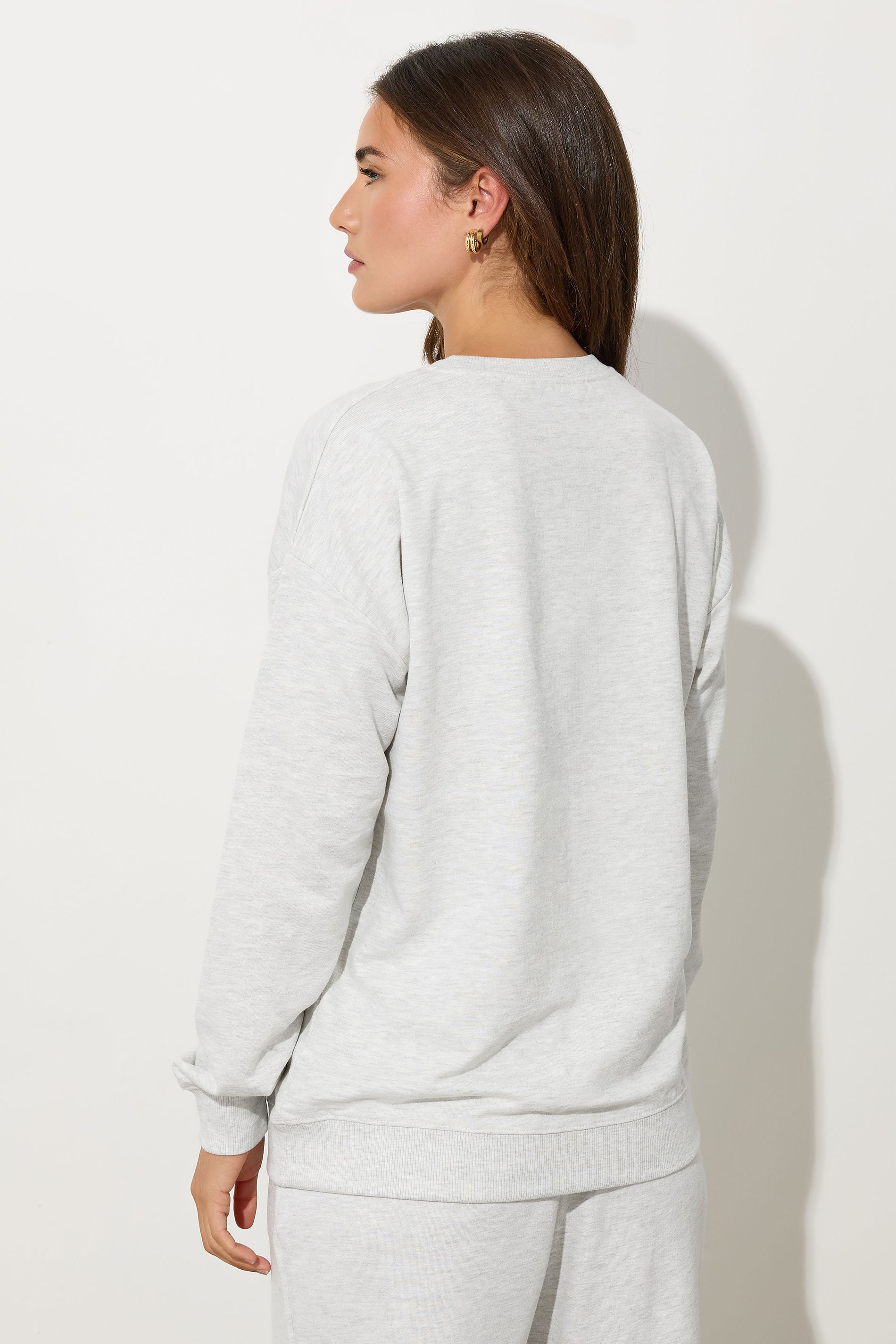 LTS Tall Light Grey Long Sleeve Sweatshirt | Long Tall Sally  5