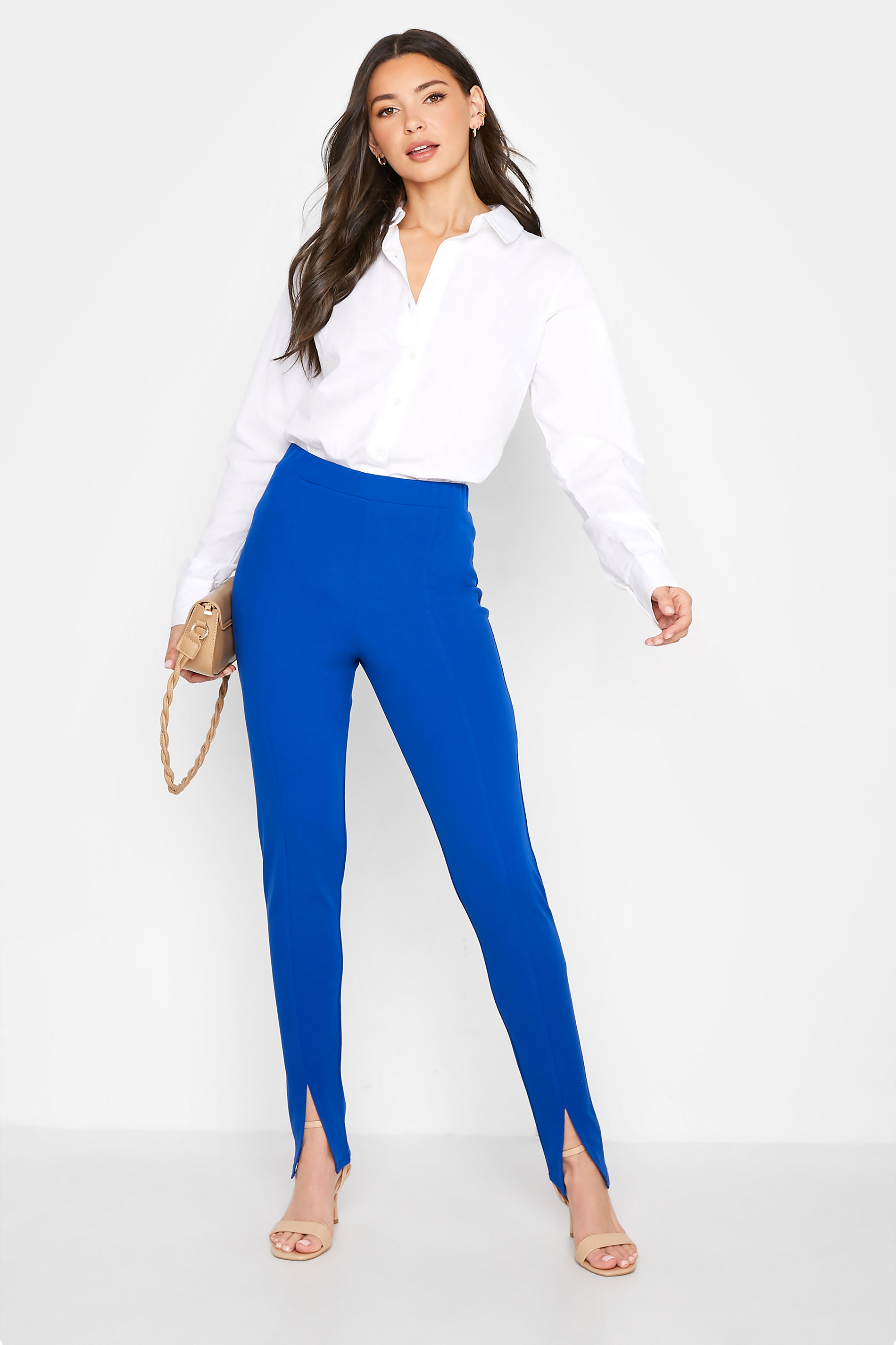 LTS Tall Women's Cobalt Blue Split Front Slim Trousers | Long Tall Sally 2
