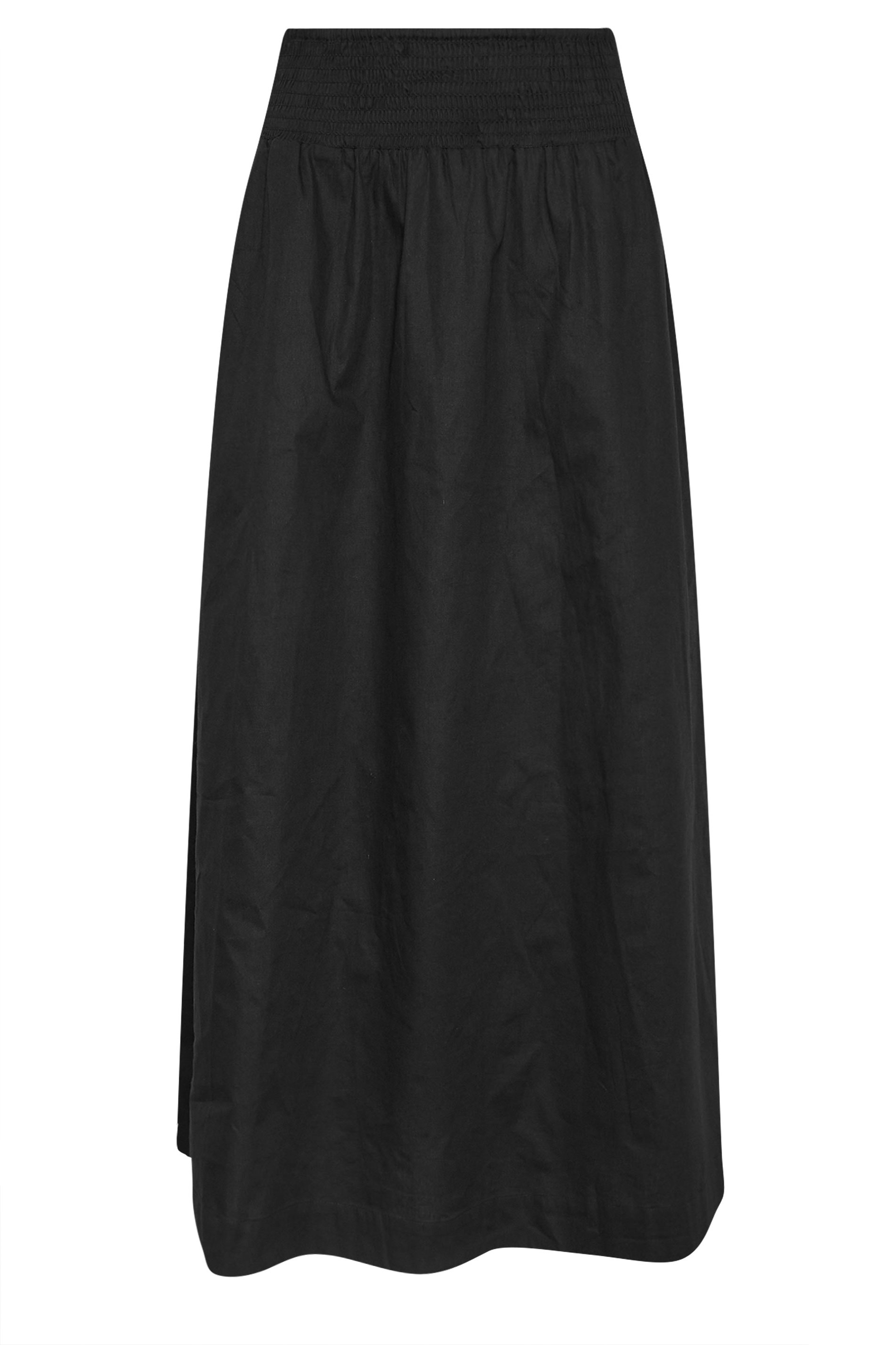 LTS Tall Black Shirred Waist Midaxi Skirt | Long Tall Sally 6