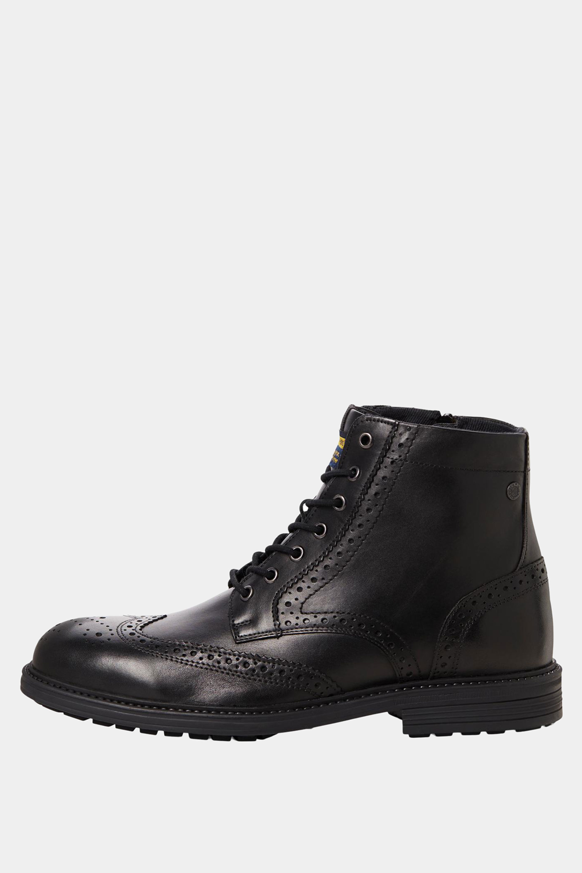 JACK & JONES Black Brogue Boot | BadRhino 3