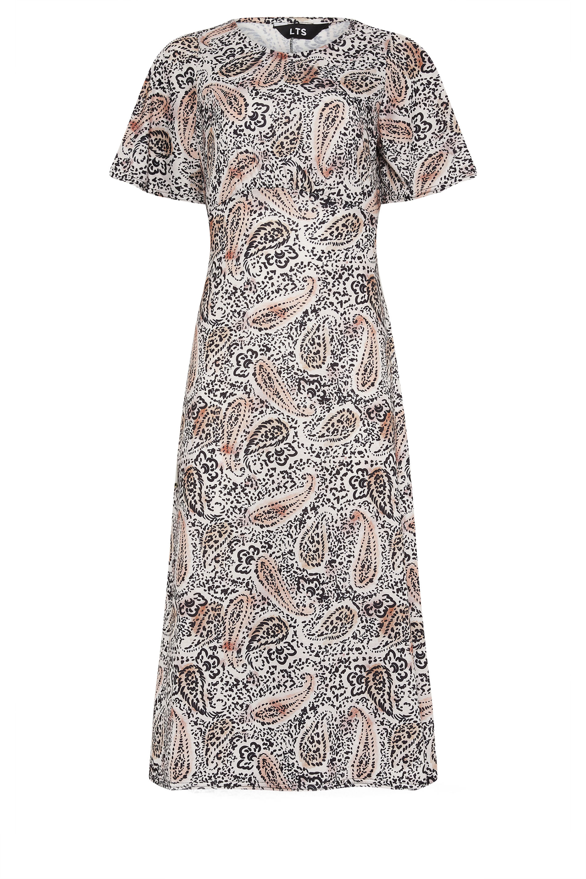 LTS Tall Women's Light Brown Paisley Print Midi Dress | Long Tall Sally 5