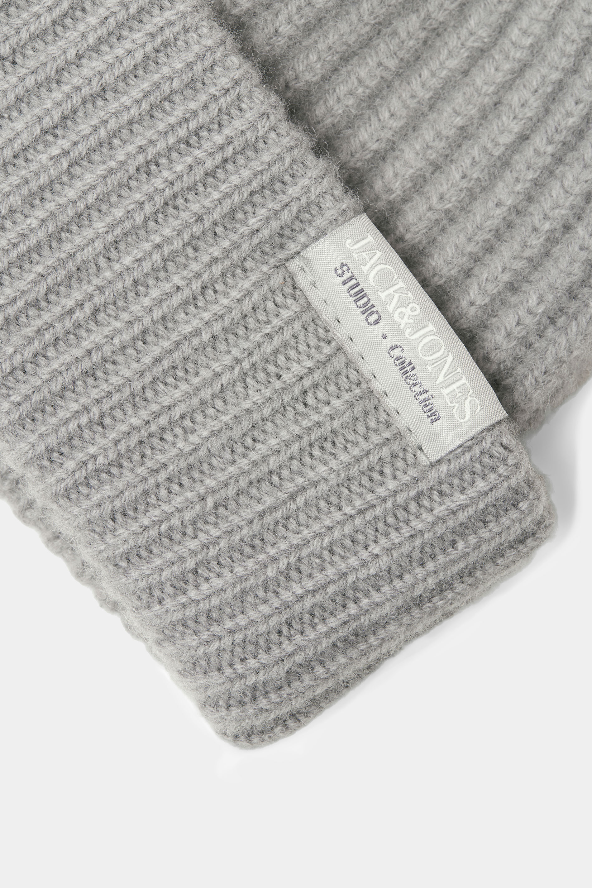 JACK & JONES Big & Tall Ultimate Grey Wool Beanie | BadRhino 2