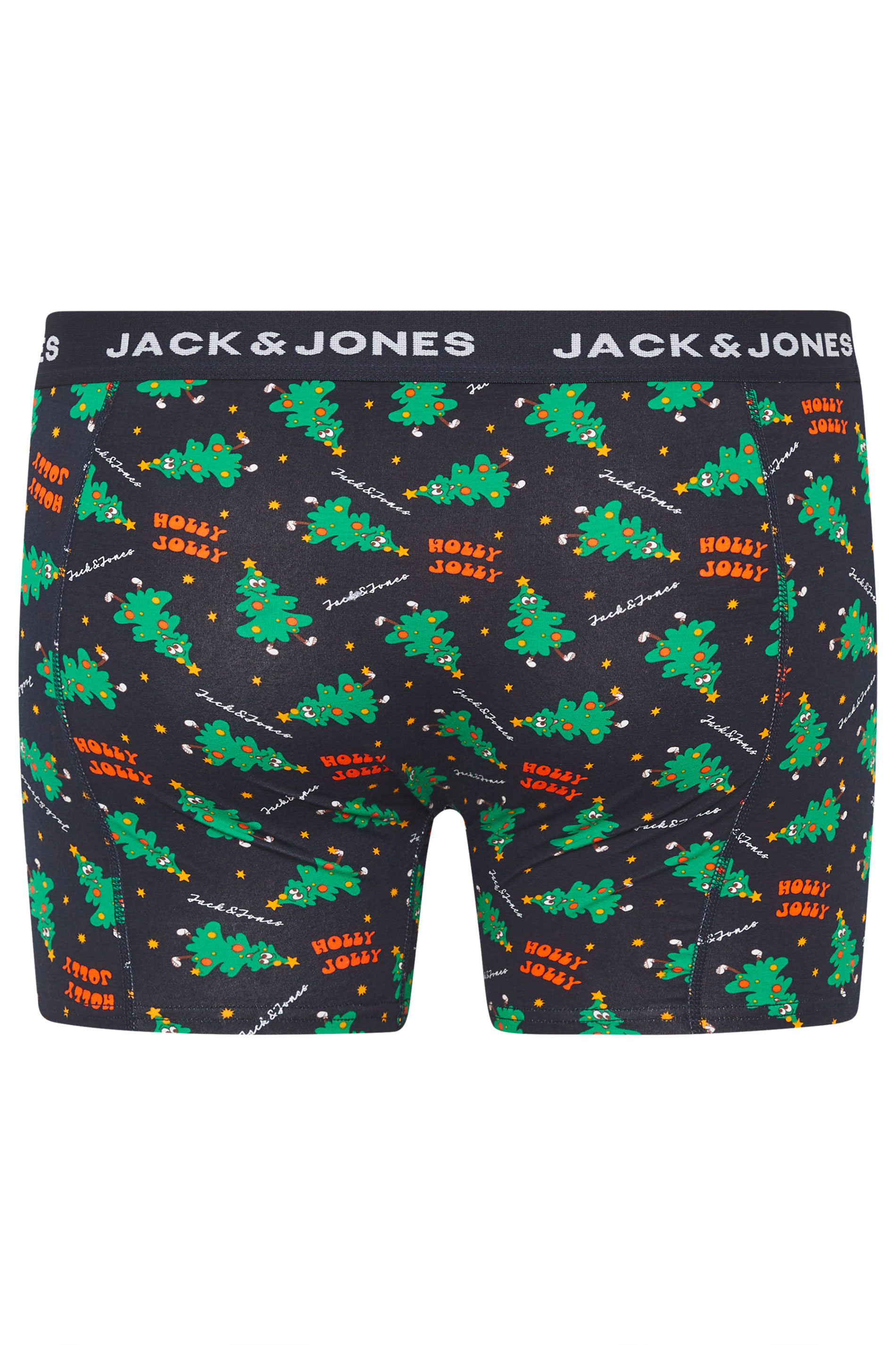JACK & JONES 3 PACK Black 'Holly Jolly' Boxers | BadRhino 6