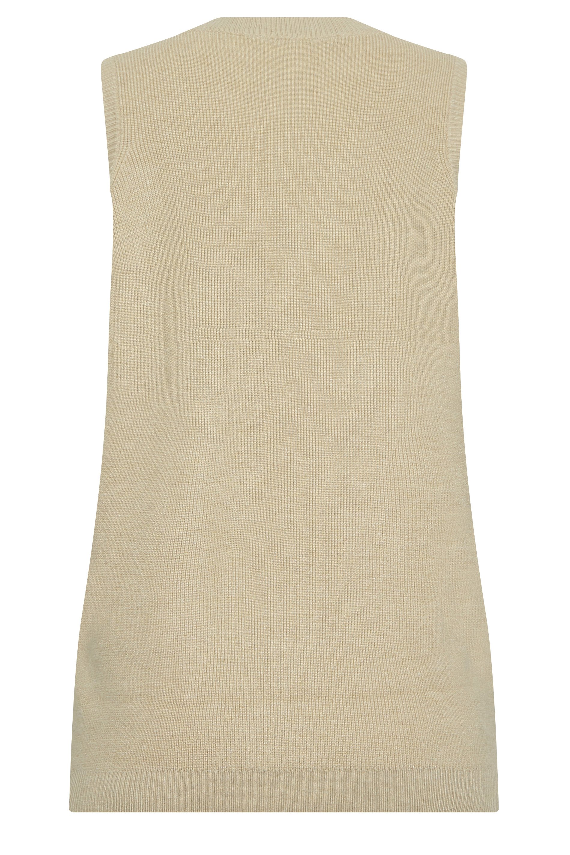 LTS Tall Women's Beige Brown V-Neck Knitted Vest Top | Long Tall Sally 8