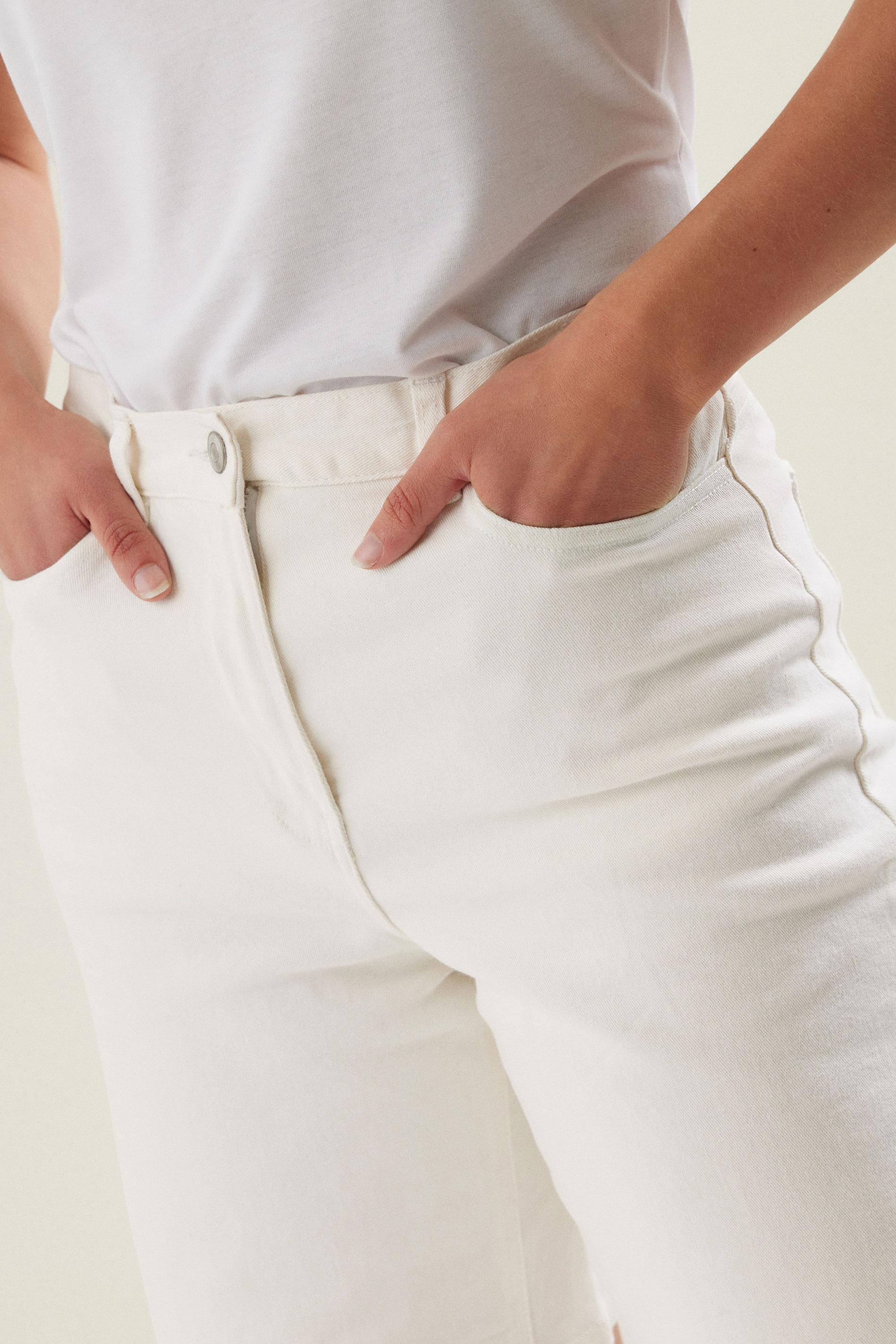 LTS Tall White Denim Bermuda Shorts | Long Tall Sally 5