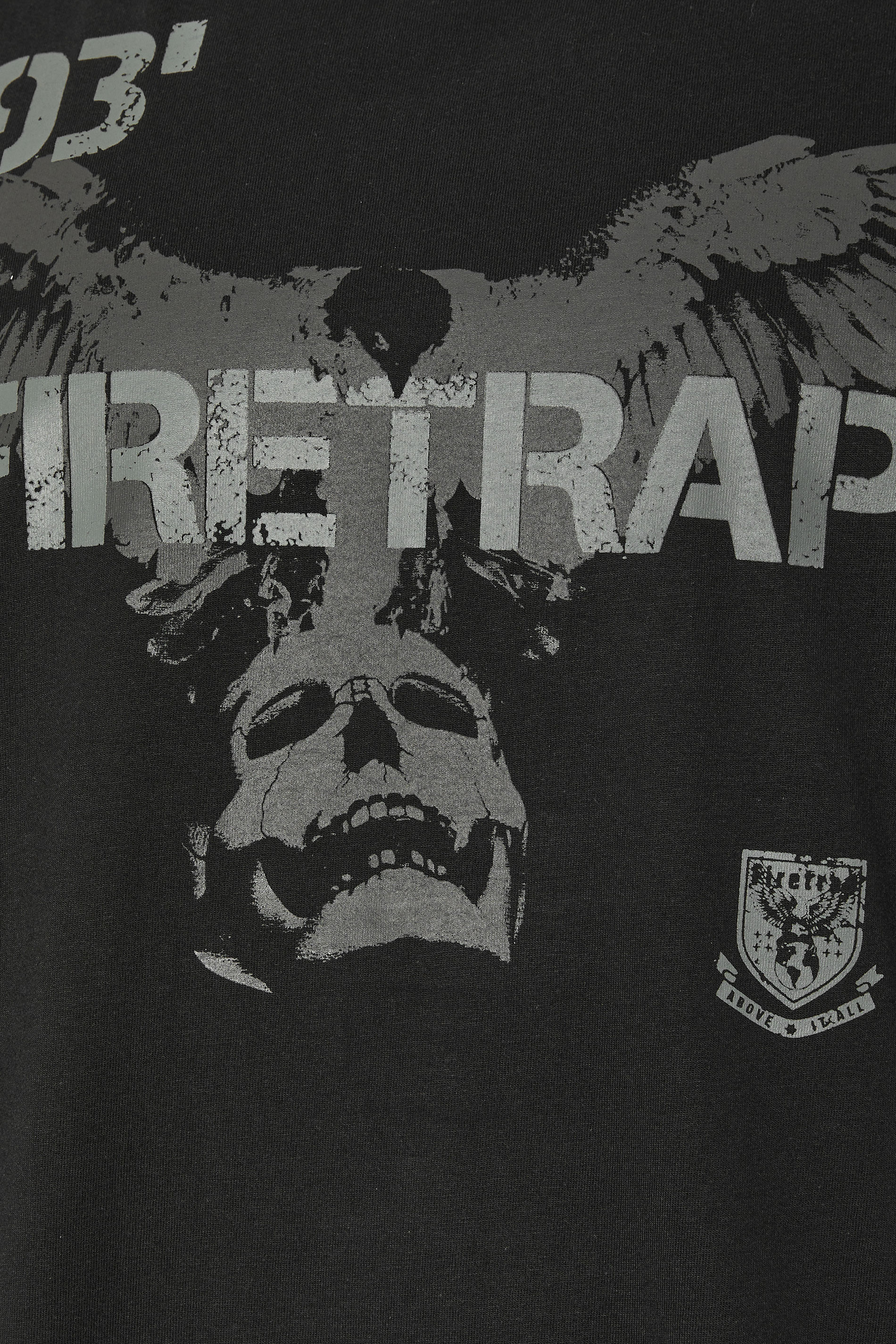 FIRETRAP Big & Tall Black Hawke Print T-Shirt | BadRhino 3