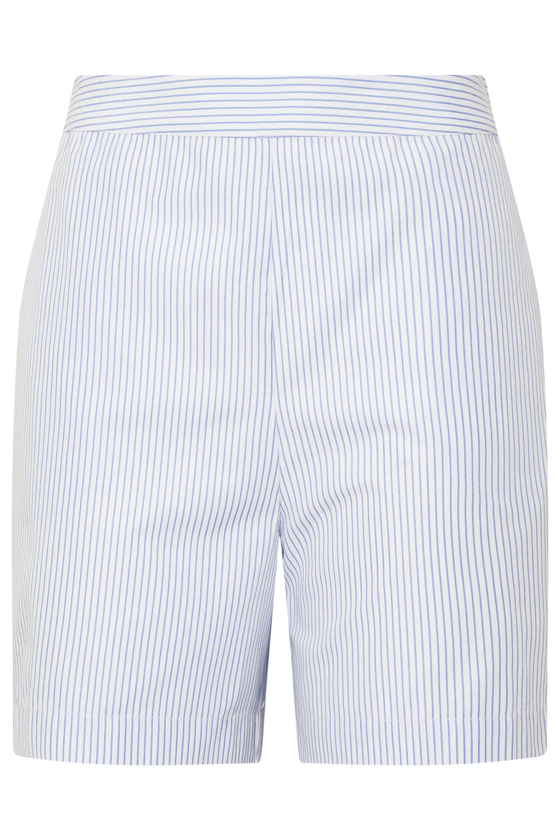 LTS Tall Light Blue Striped Shorts | Long Tall Sally 7