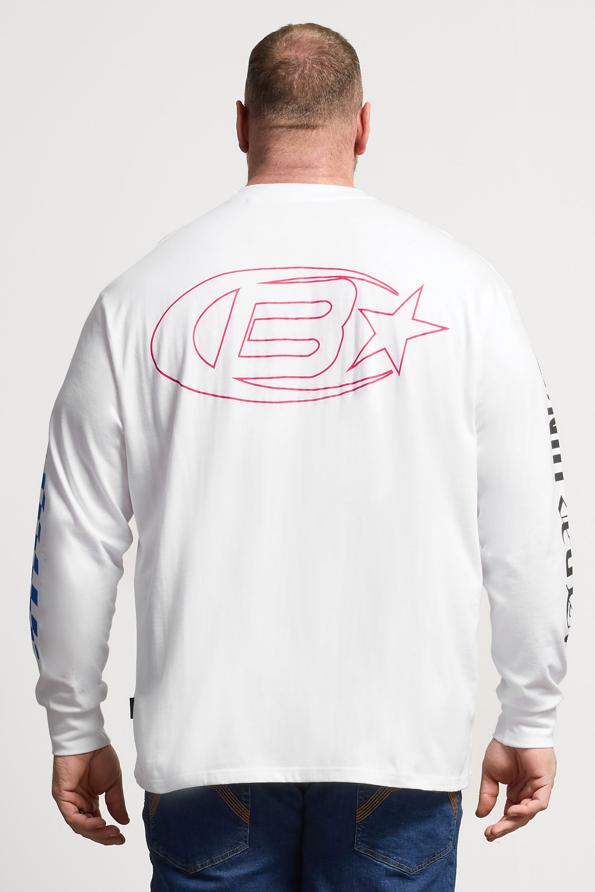 BadRhino Big & Tall White Long Sleeve Racing Graphic T-shirt | BadRhino 2