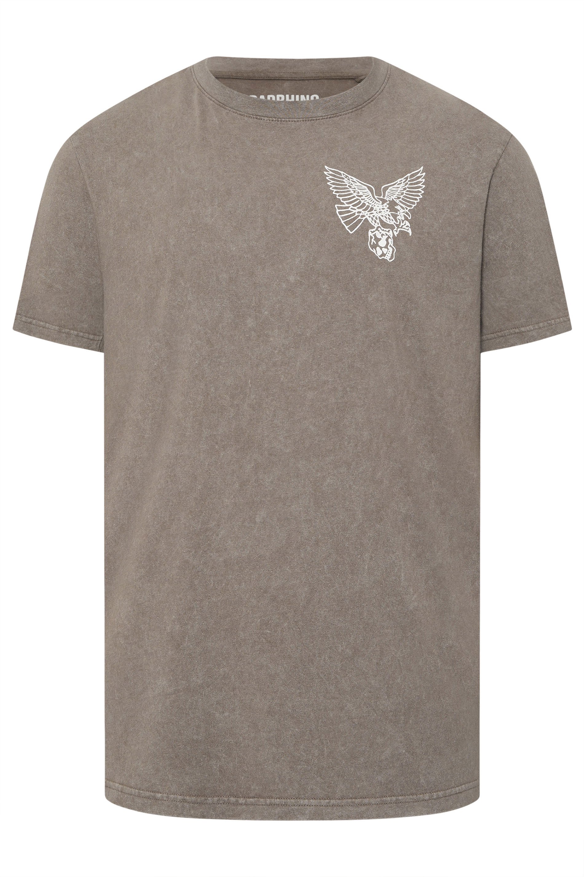 BadRhino Big & Tall Brown Extra Long Acid Wash Falcon Graphic T-Shirt | BadRhino 1