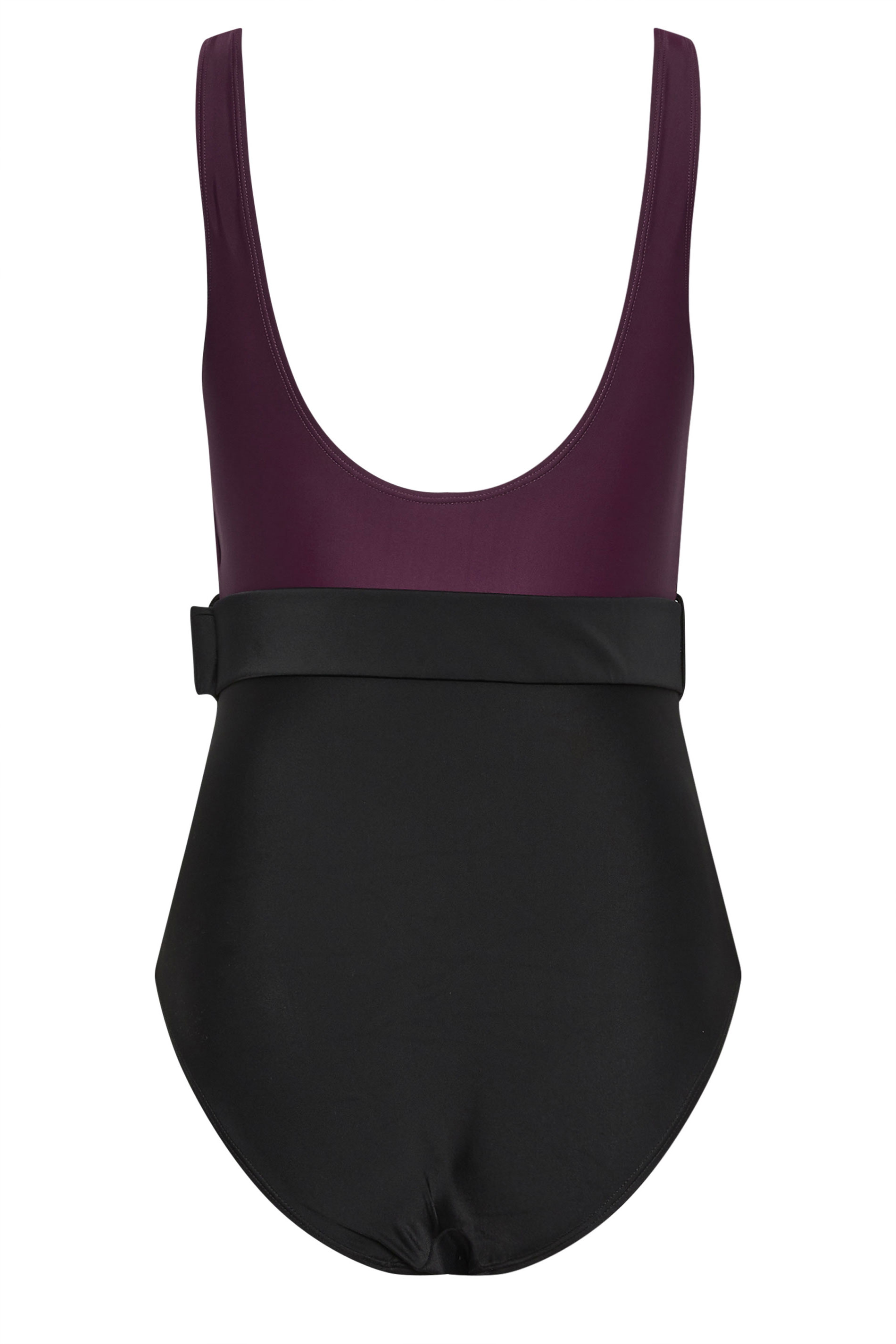 LTS Tall Black Colour Block Belted Swimsuit | Long Tall Sally 8