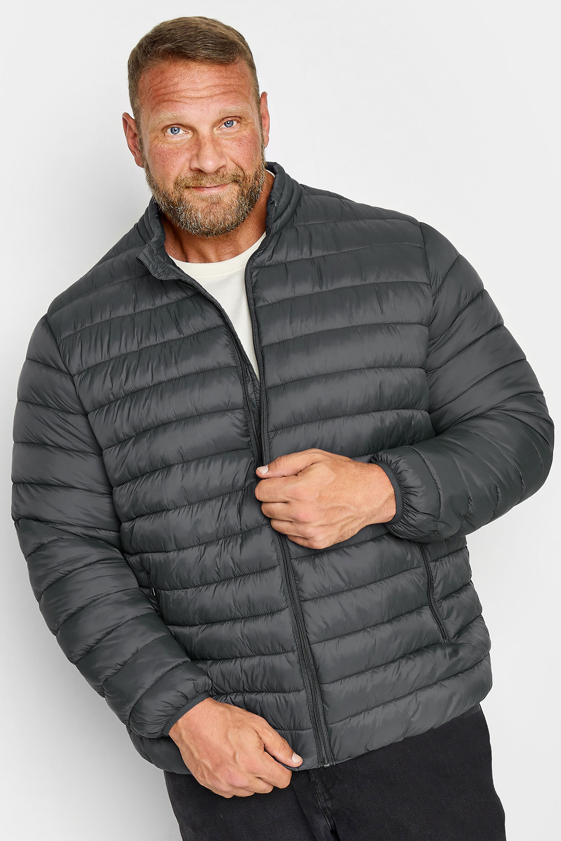 BadRhino Big & Tall Charcoal Grey Puffer Coat | BadRhino 1