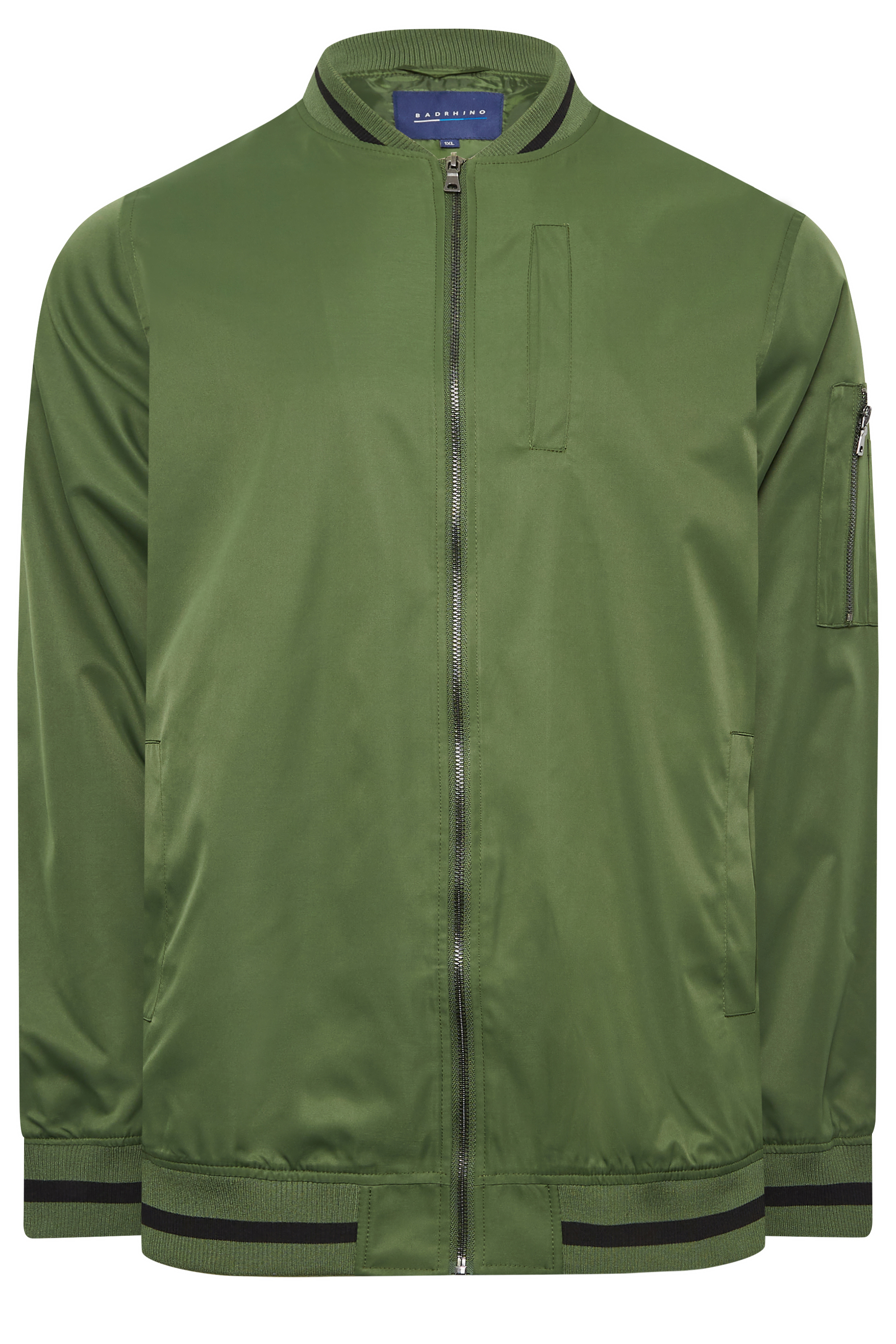 BadRhino Big & Tall Mens Plus Size Khaki Green Bomber Jacket | BadRhino 4