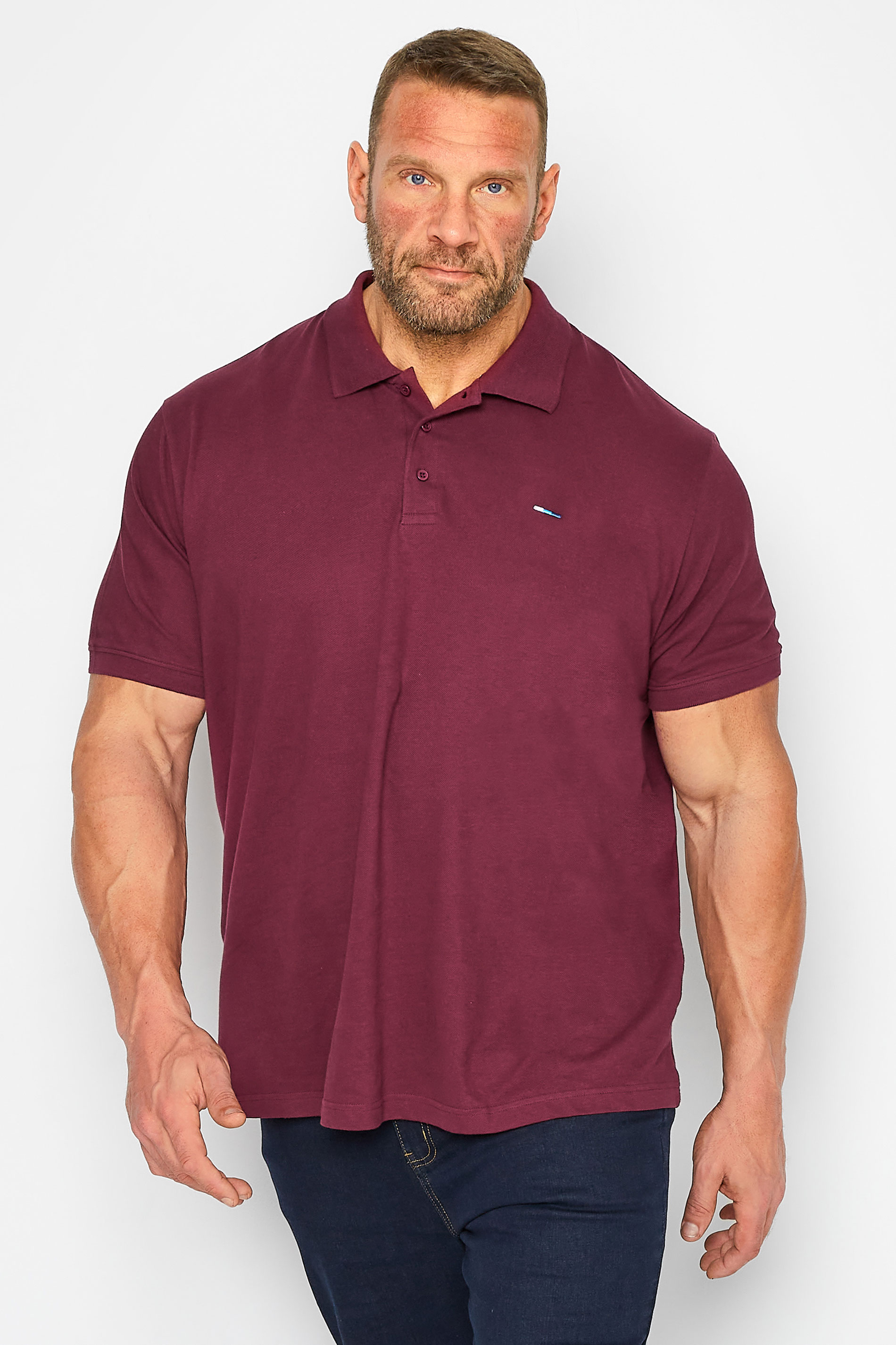 BadRhino Big & Tall Dark Red Essential Polo Shirt | BadRhino 1