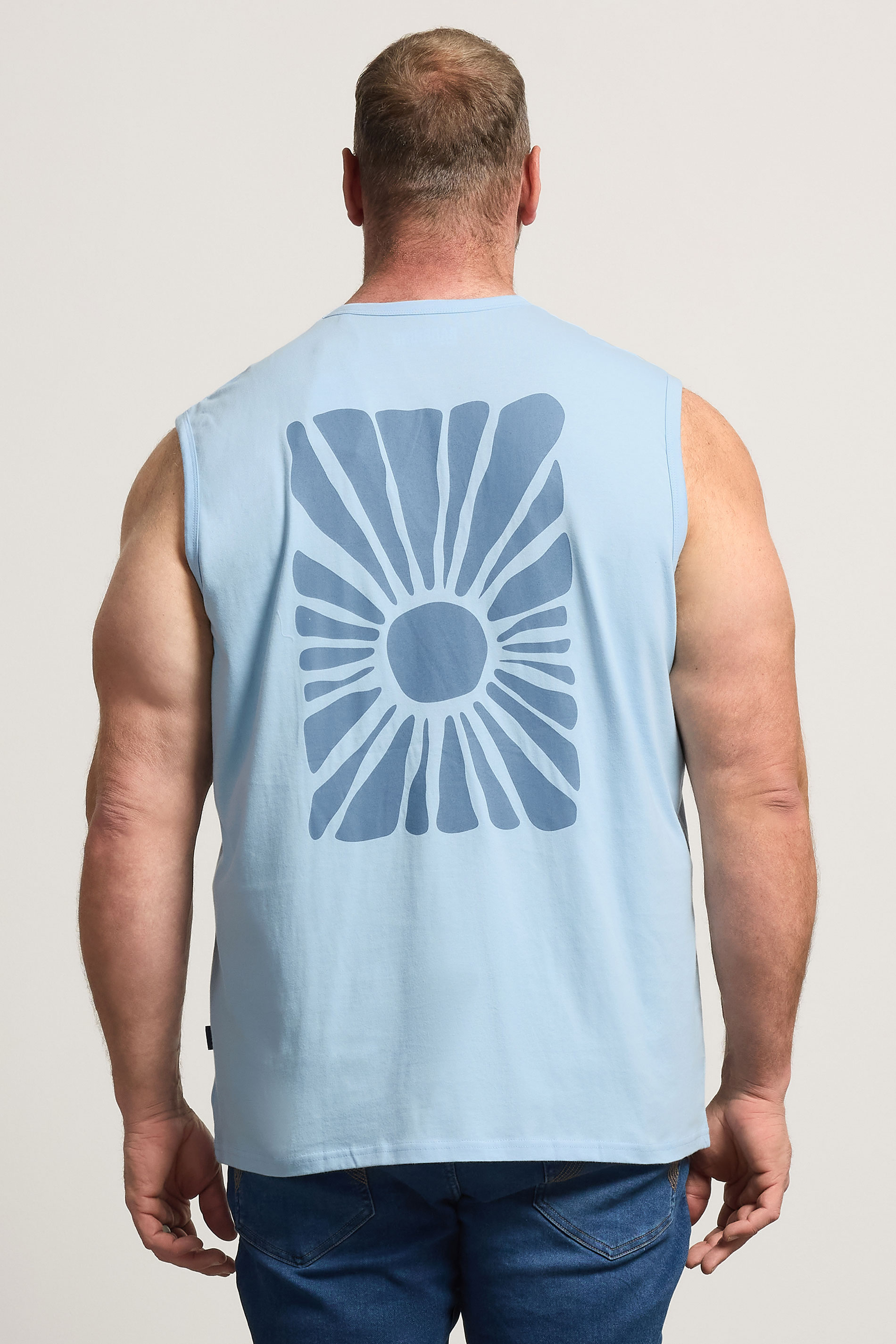 BadRhino Big & Tall Light Blue Sun Graphic Vest Top | BadRhino 4