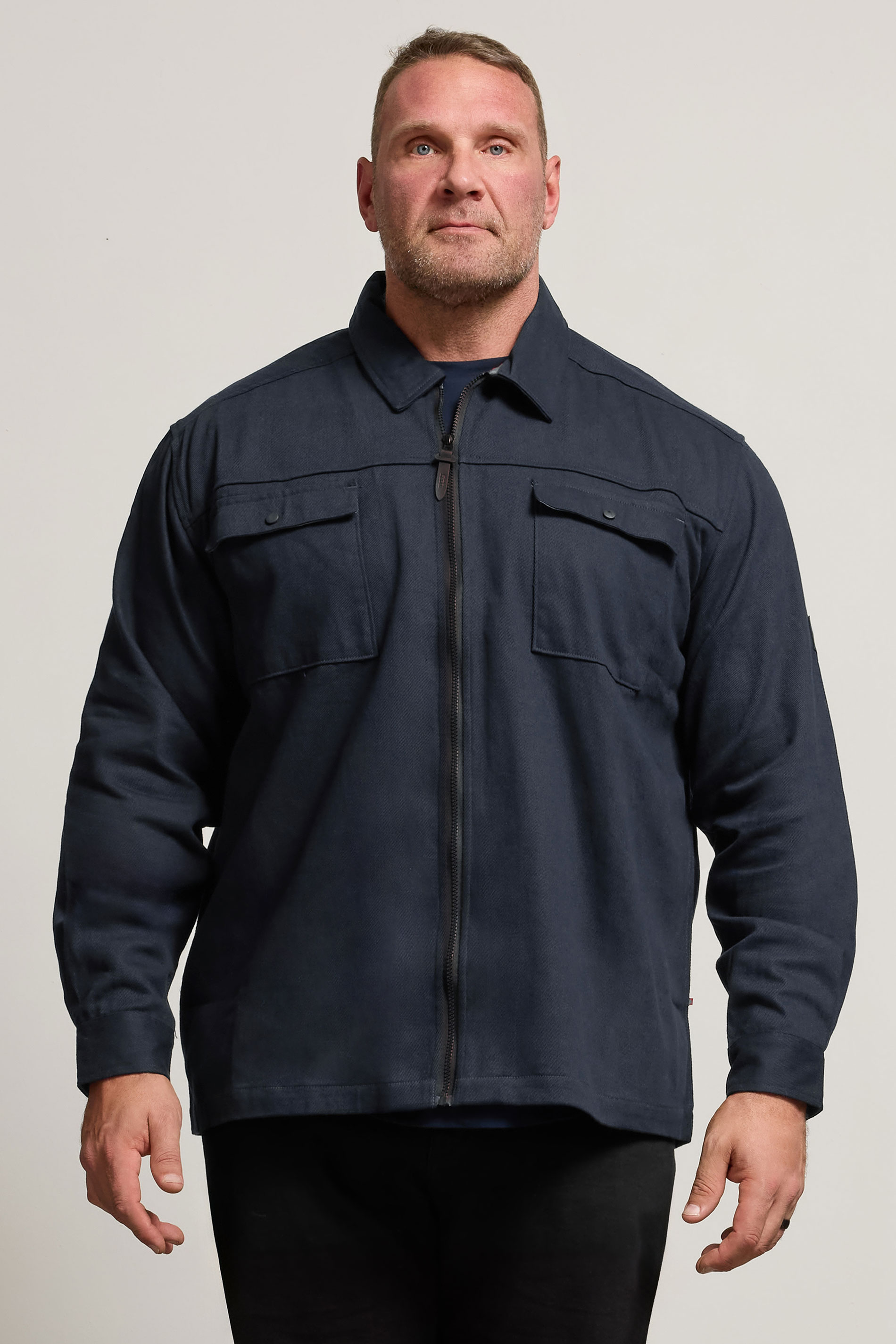 D555 Big & Tall Navy Blue Shacket | BadRhino 1