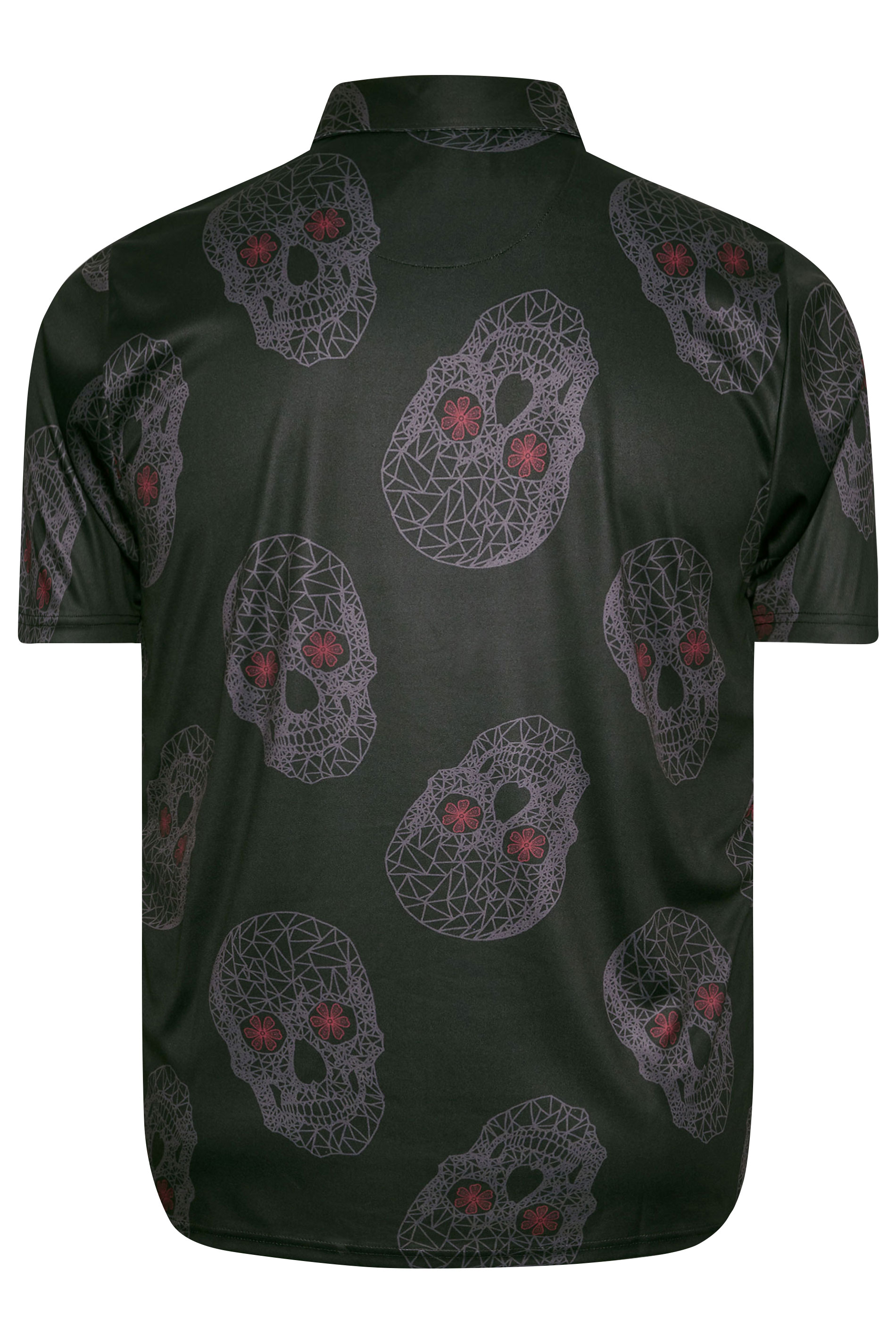 BadRhino Golf Big & Tall Black Skull Print Polo Shirt | BadRhino 8