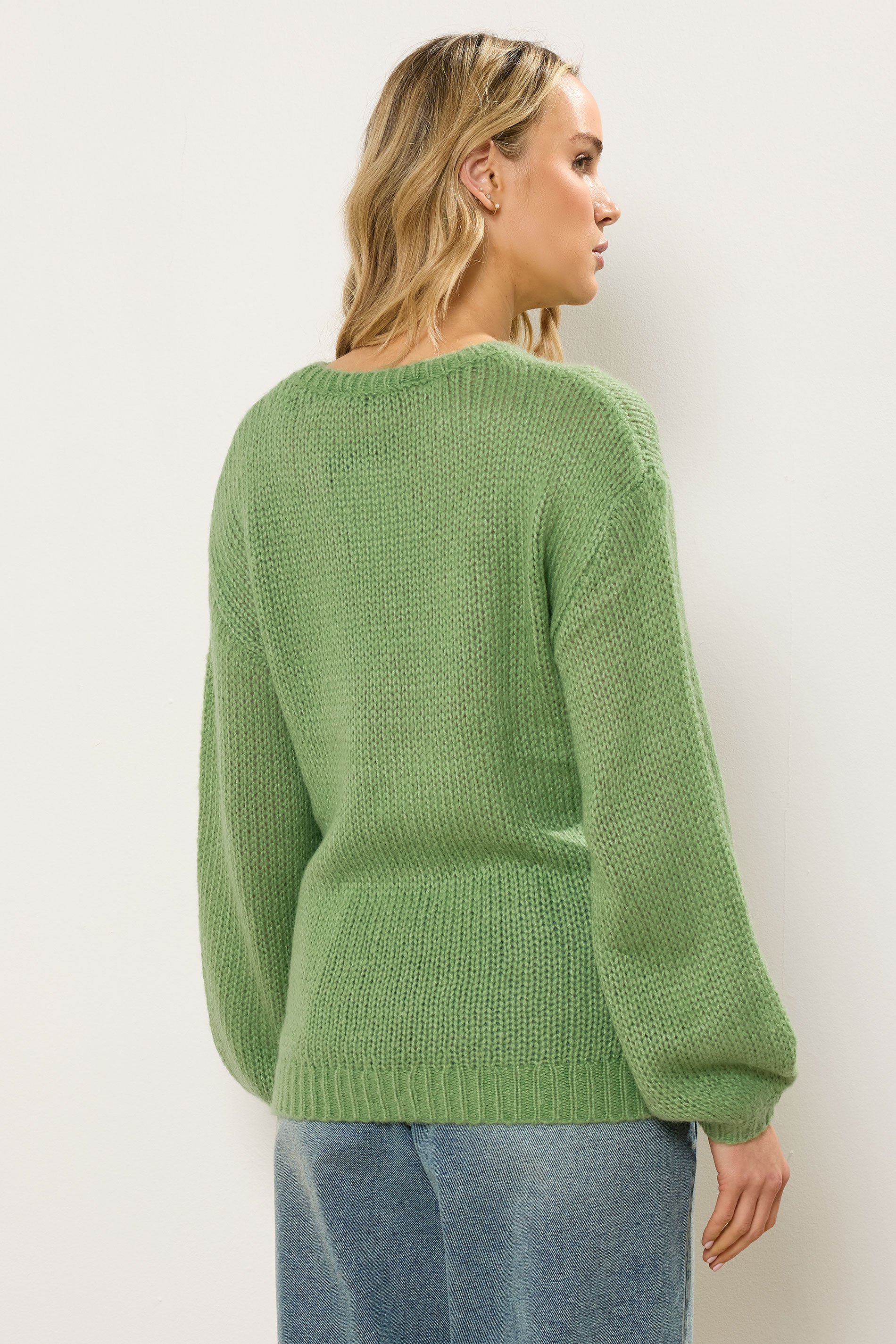 LTS Tall Green Balloon Sleeve Jumper | Long Tall Sally  3