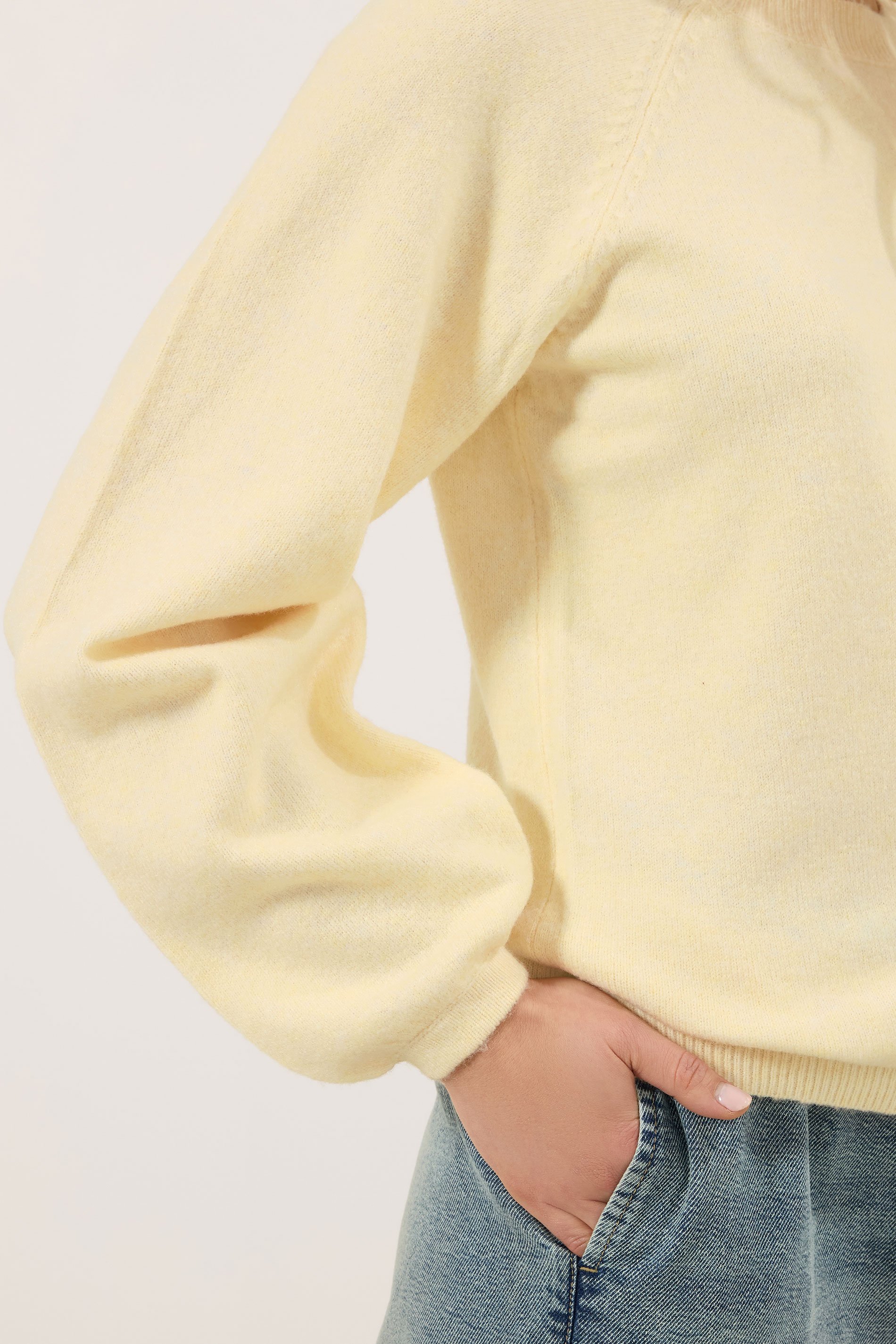 LTS Tall Butter Yellow Knit Balloon Sleeve Jumper | Long Tall Sally 4