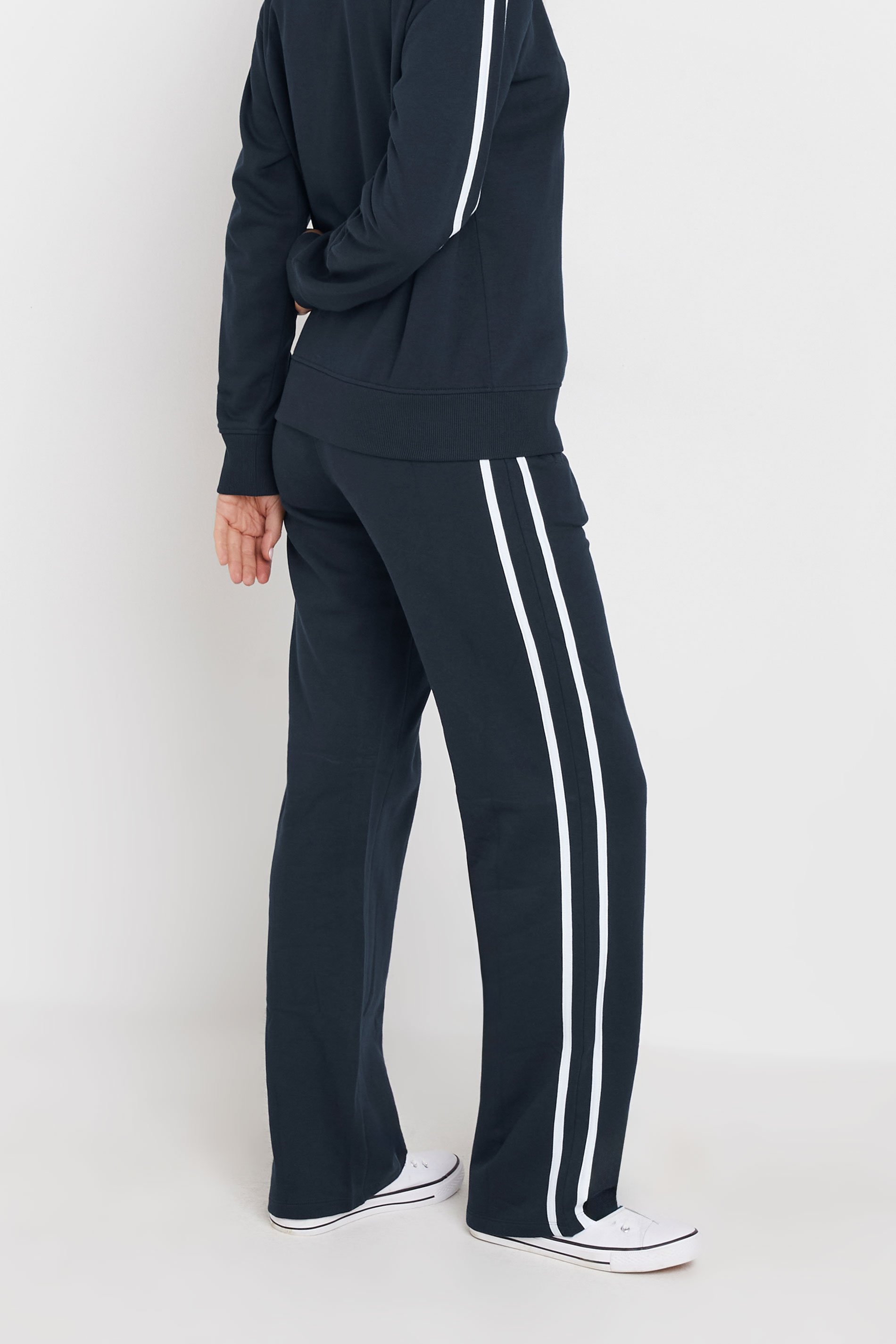 LTS Tall Navy Blue Side Stripe Straight Leg Joggers | Long Tall Sally 3