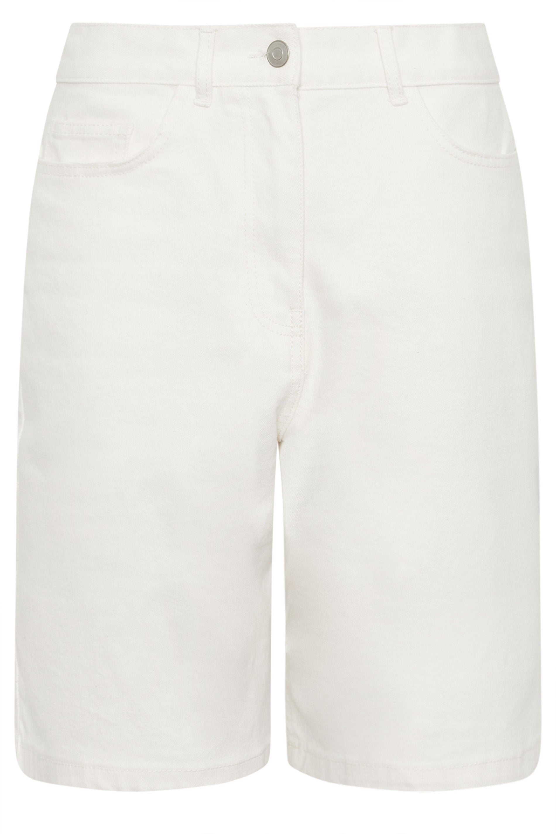 LTS Tall White Denim Bermuda Shorts | Long Tall Sally 7