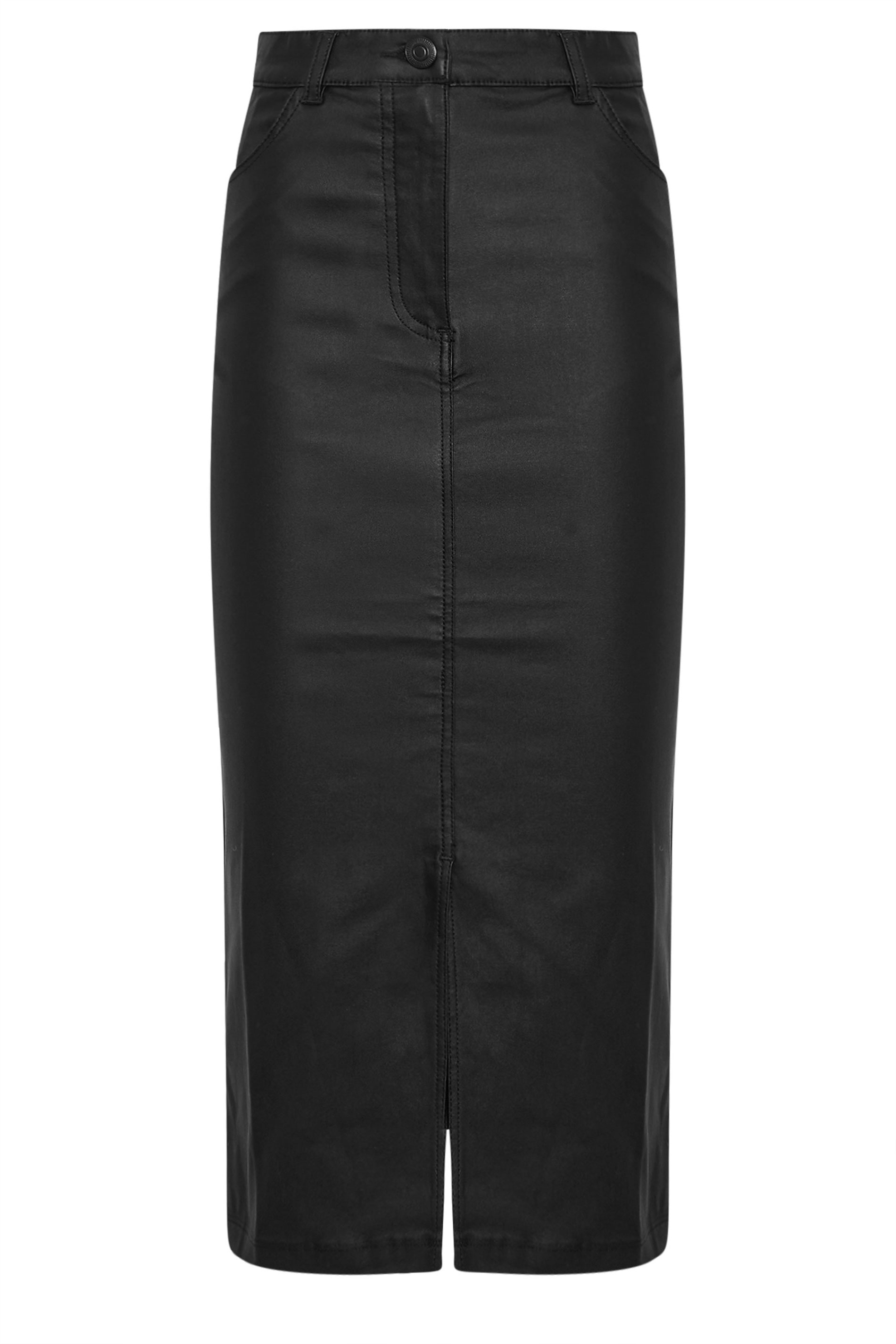 LTS Tall Black Coated Front Slit Skirt | Long Tall Sally 7